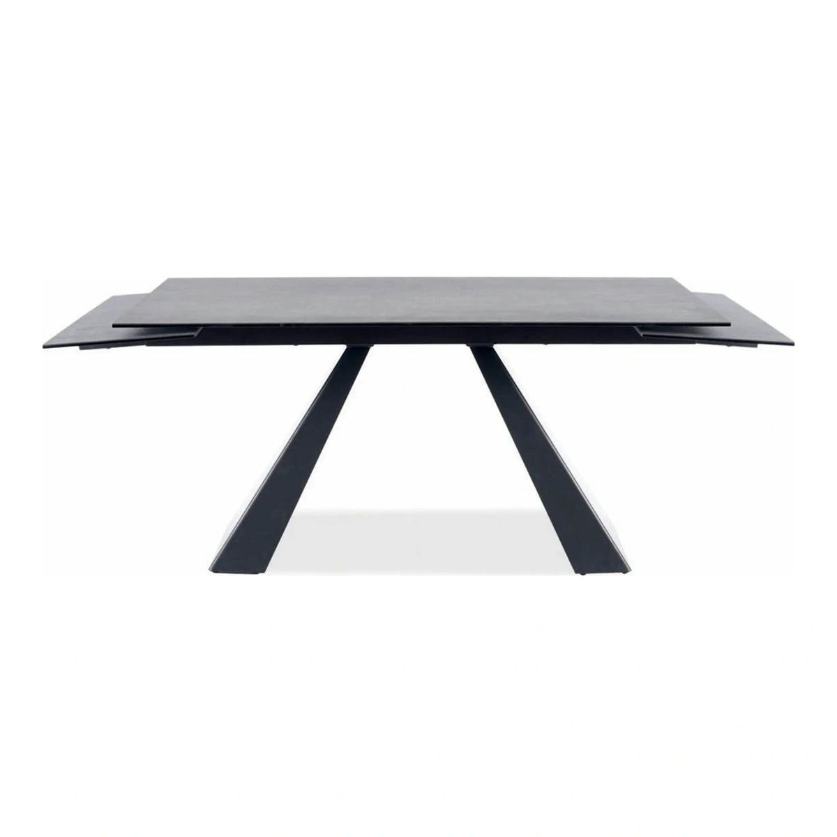 Masa extensibila SALVADORE, gri/negru, sticla securizata/ceramica/metal, 160/240x90x76 cm