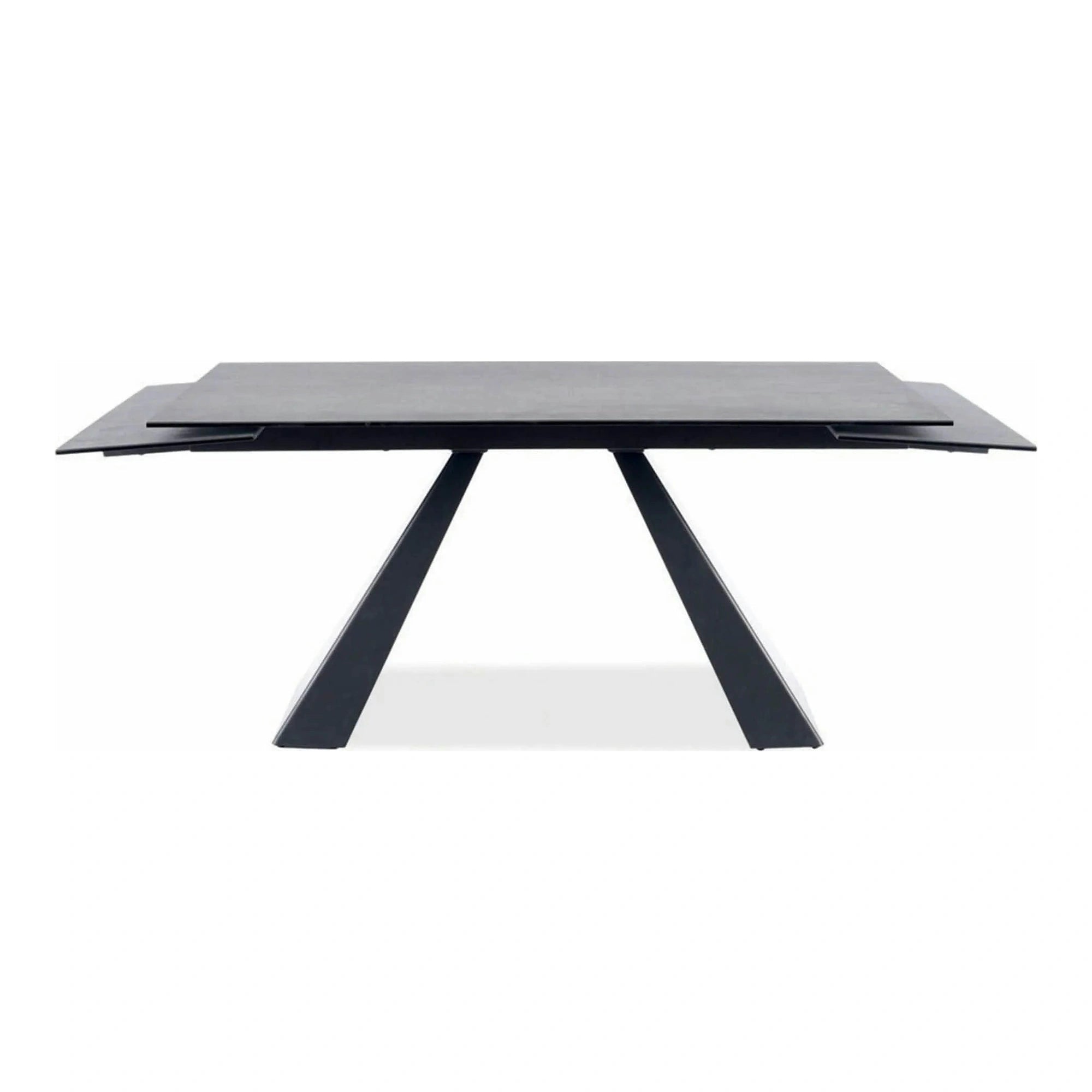 Masa extensibila SALVADORE, gri/negru, sticla securizata/ceramica/metal, 160/240x90x76 cm