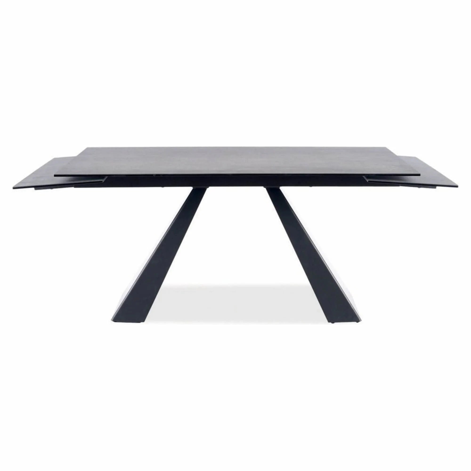 Masa extensibila SALVADORE, gri/negru, sticla securizata/ceramica/metal, 160/240x90x76 cm