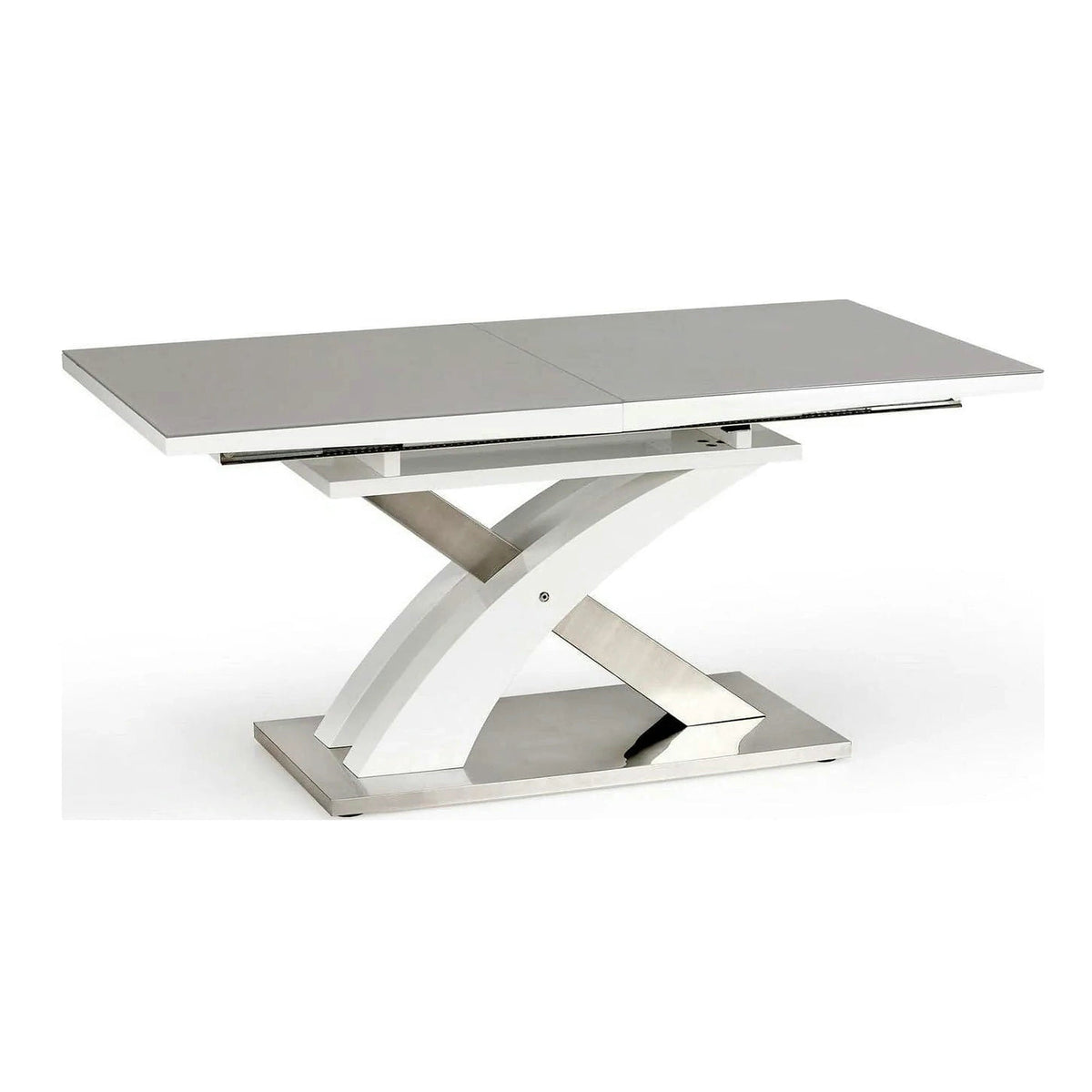 Masa extensibila SANDOR 2, alb/crom, 160/220x90x78 cm