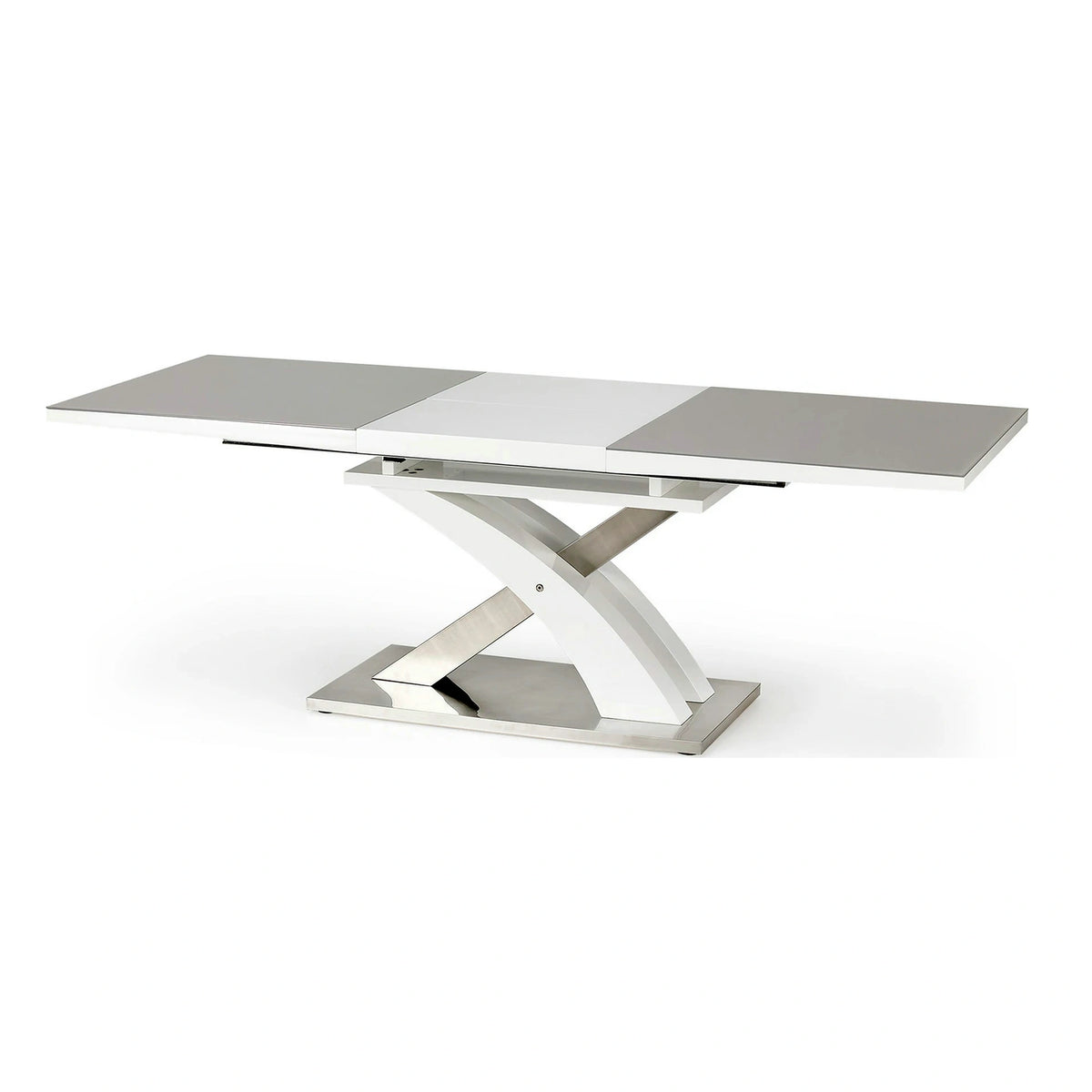 Masa extensibila SANDOR 2, alb/crom, 160/220x90x78 cm