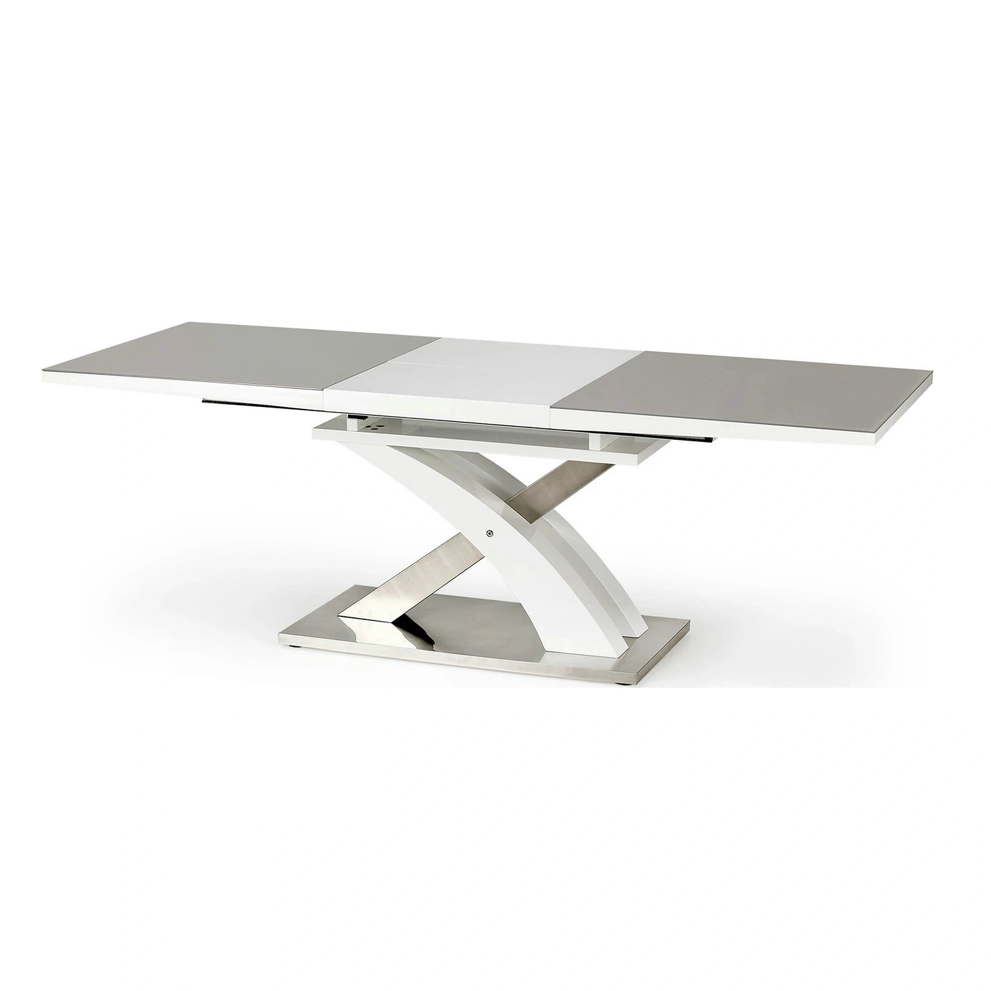 Masa extensibila SANDOR 2, alb/crom, 160/220x90x78 cm