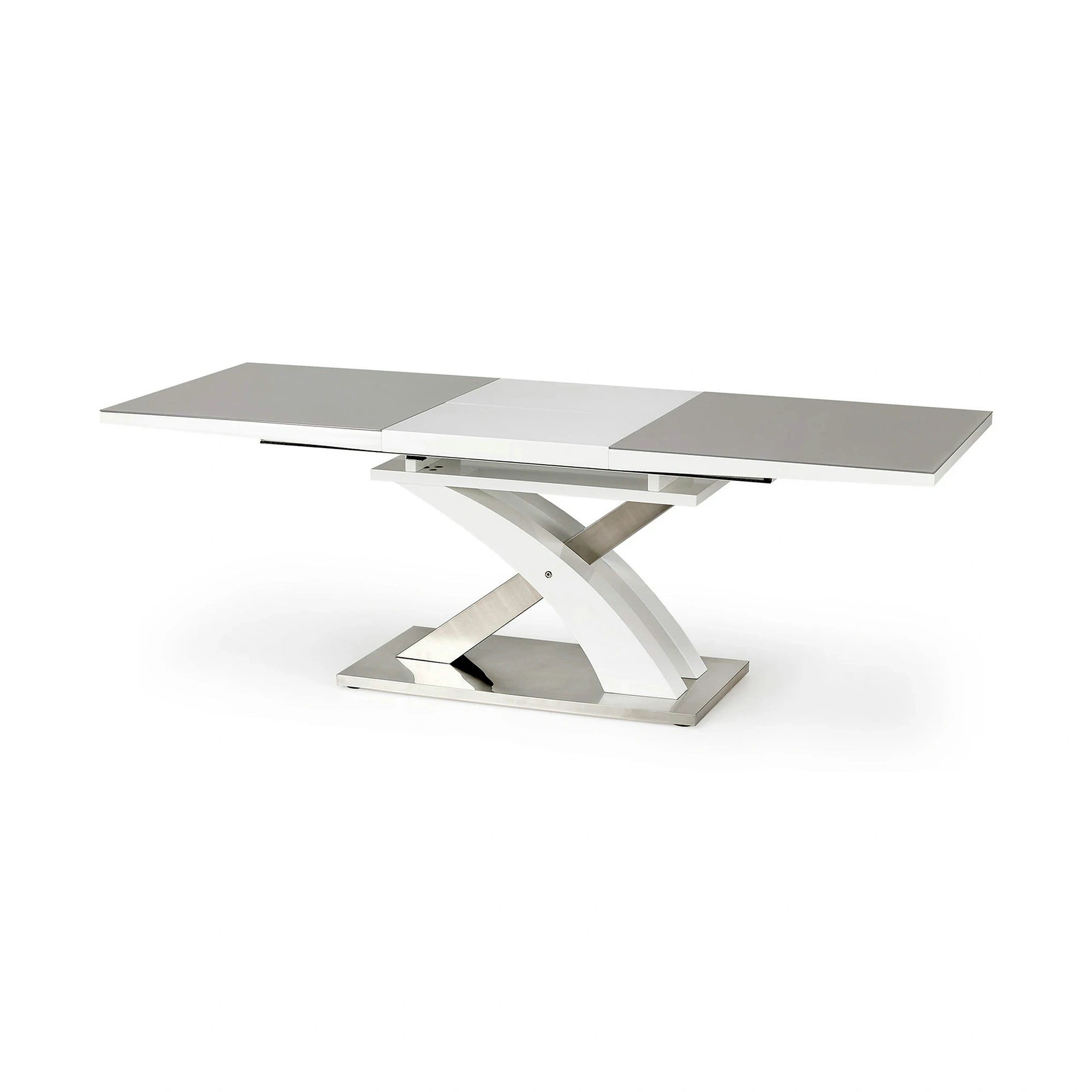 Masa extensibila SANDOR 2, alb/crom, 160/220x90x78 cm