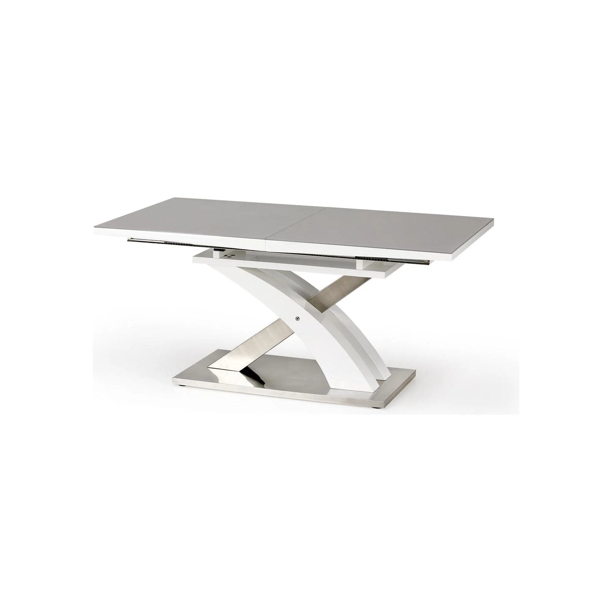 Masa extensibila SANDOR 2, alb/crom, 160/220x90x78 cm