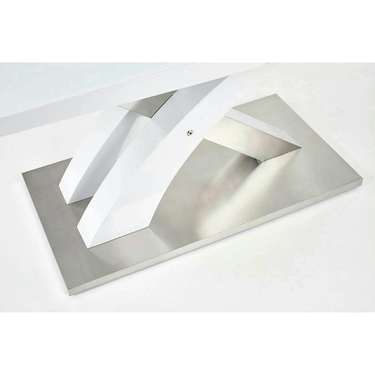 Masa extensibila SANDOR 2, alb/crom, sticla securizata/otel, 160/220x90x78 cm