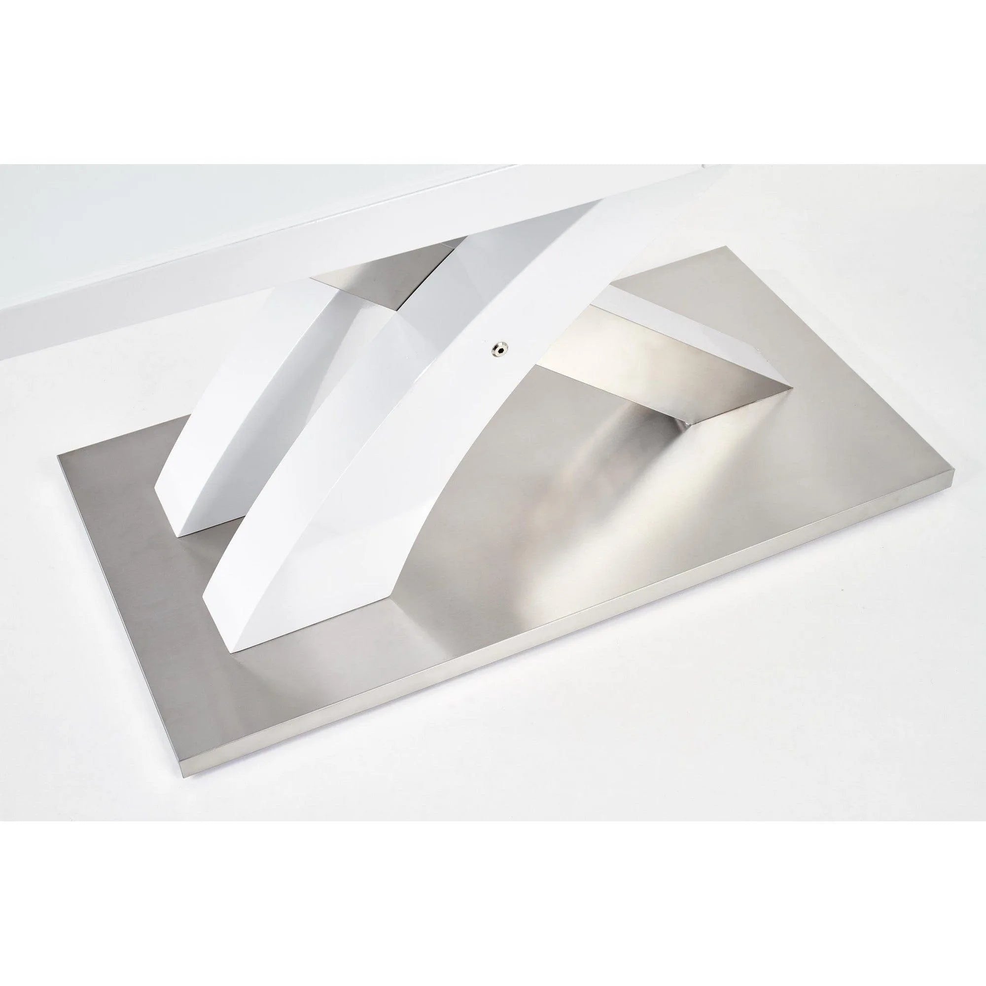 Masa extensibila SANDOR 2, alb/crom, sticla securizata/otel, 160/220x90x78 cm