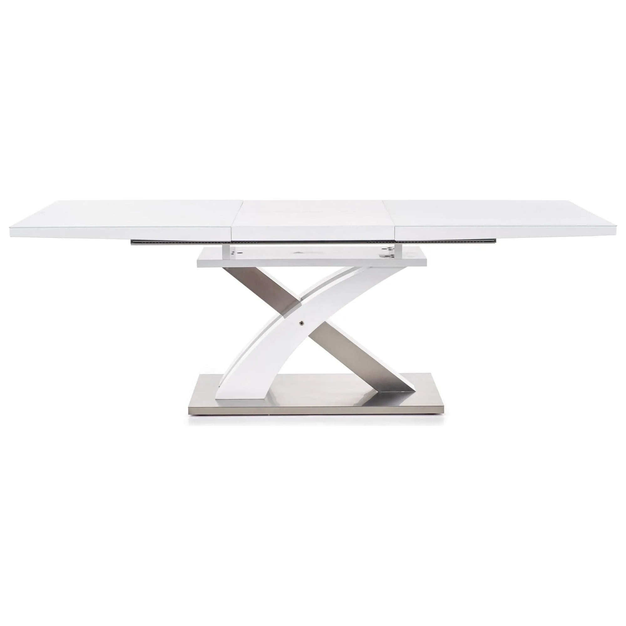 Masa extensibila SANDOR, alb/crom, 160/220x90x77 cm