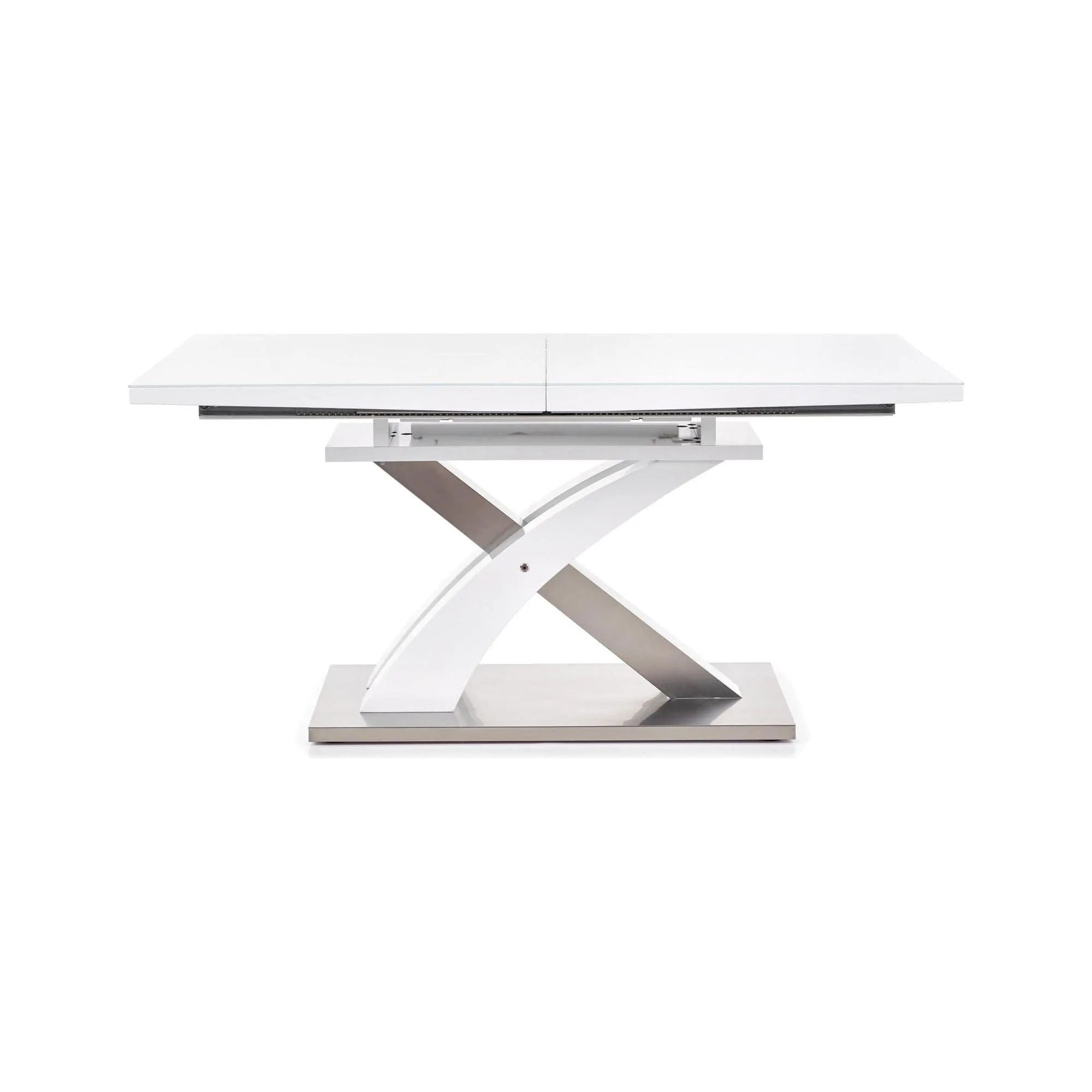 Masa extensibila SANDOR, alb/crom, 160/220x90x77 cm