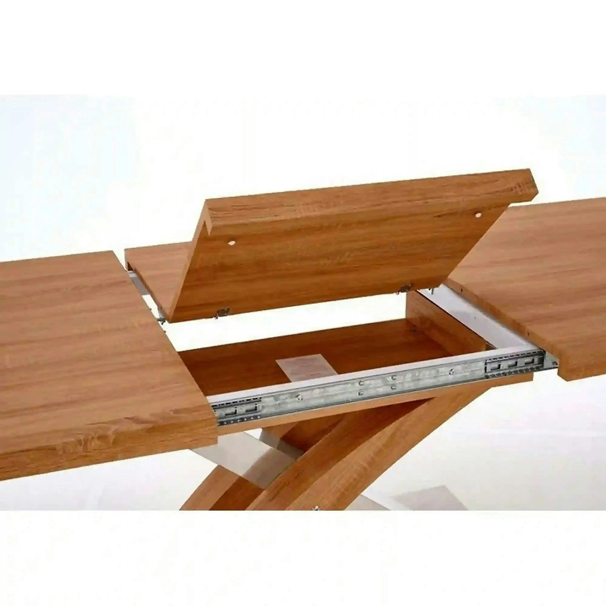 Masa extensibila SANDOR, stejar/crom, 160/220x90x77 cm