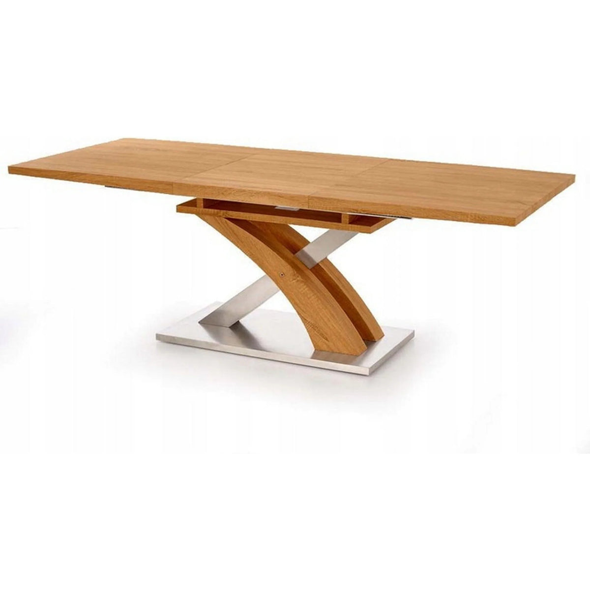 Masa extensibila SANDOR, stejar/crom, 160/220x90x77 cm