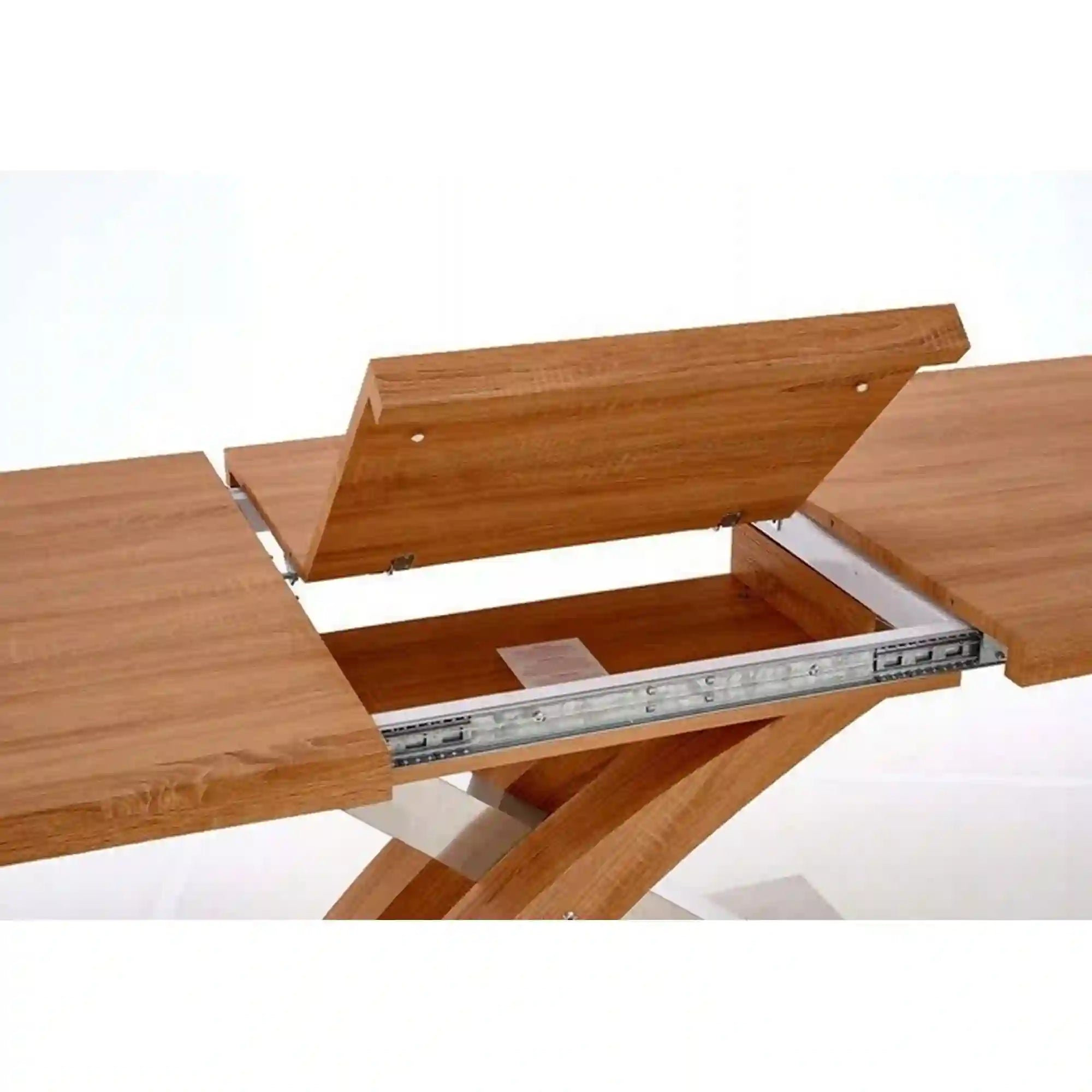 Masa extensibila SANDOR, stejar/crom, 160/220x90x77 cm