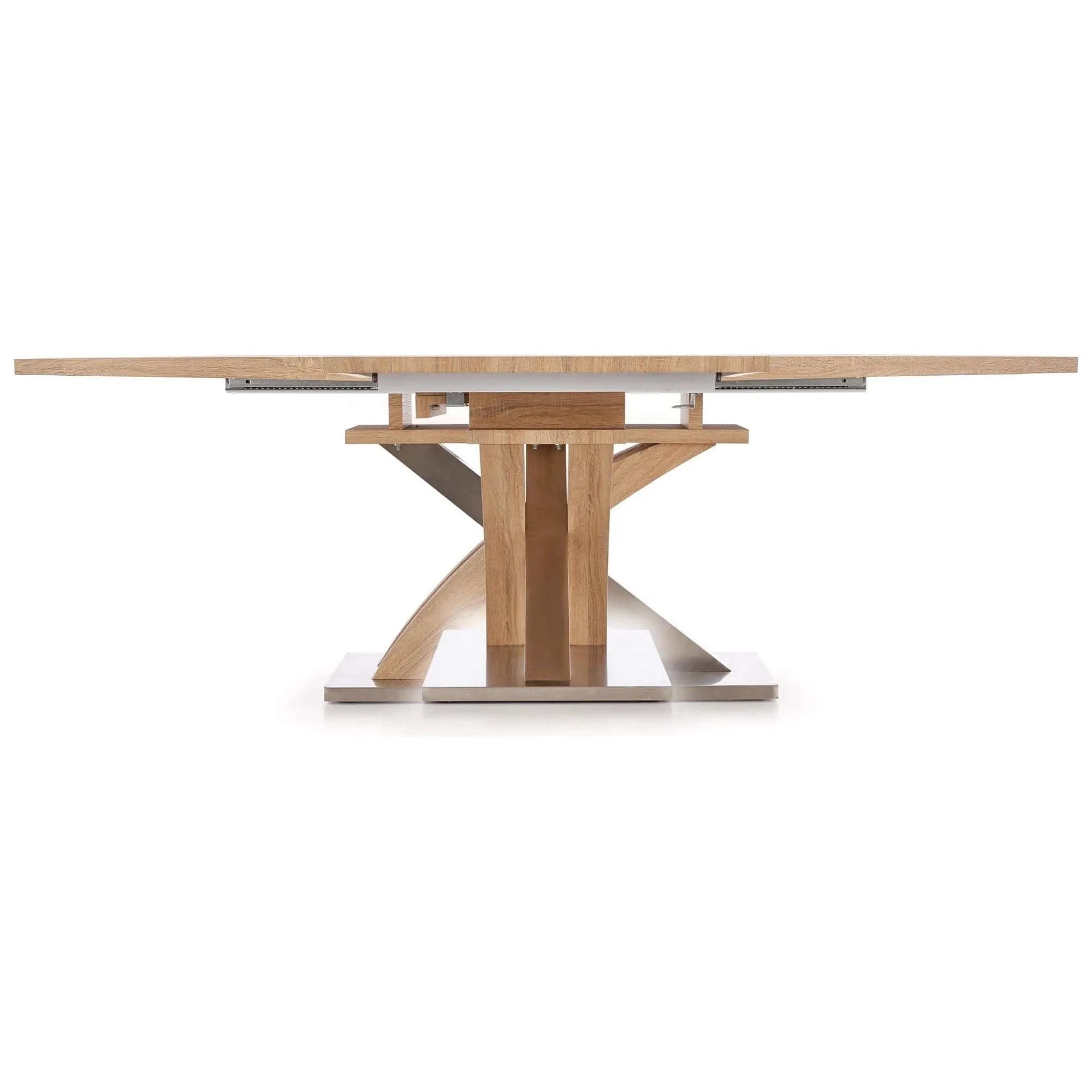 Masa extensibila SANDOR, stejar/crom, 160/220x90x77 cm