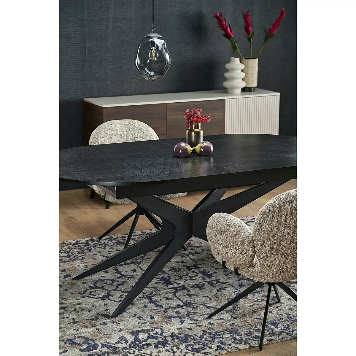 Masa extensibila SANDRO, negru, 180/240x100x76 cm