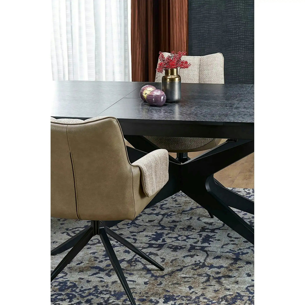 Masa extensibila SANDRO, negru, 180/240x100x76 cm