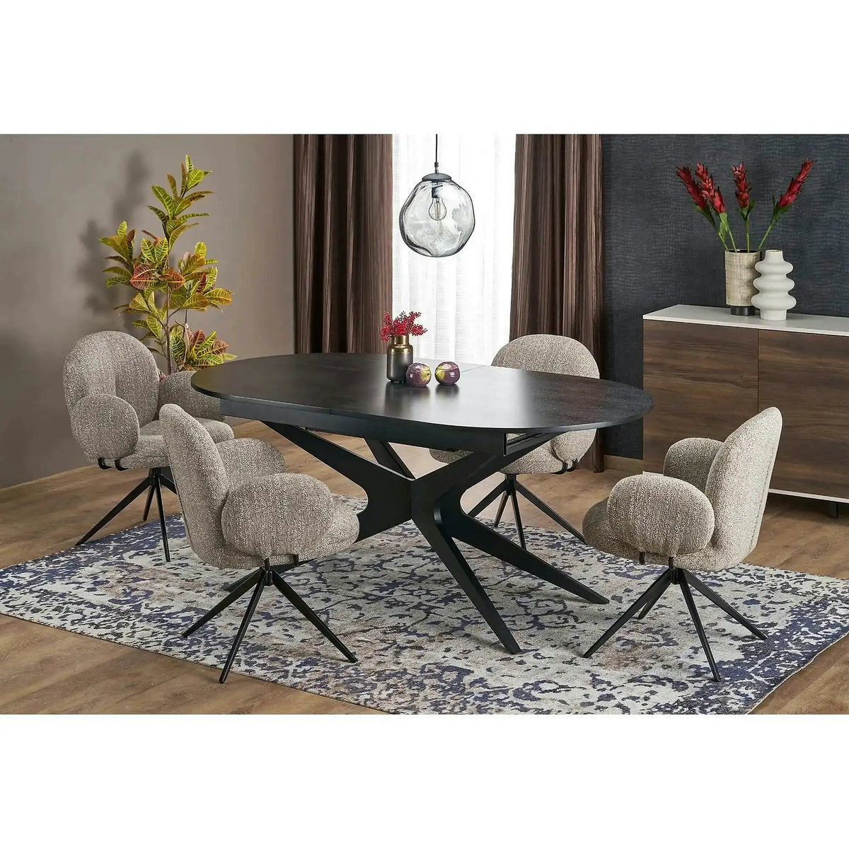 Masa extensibila SANDRO, negru, 180/240x100x76 cm