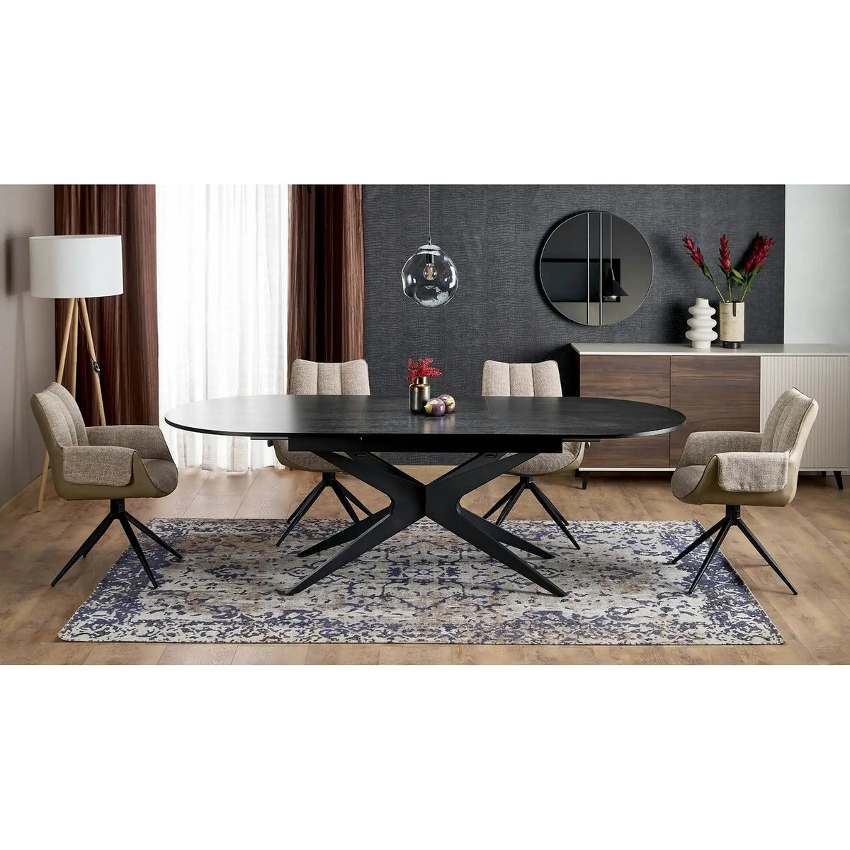 Masa extensibila SANDRO, negru, 180/240x100x76 cm