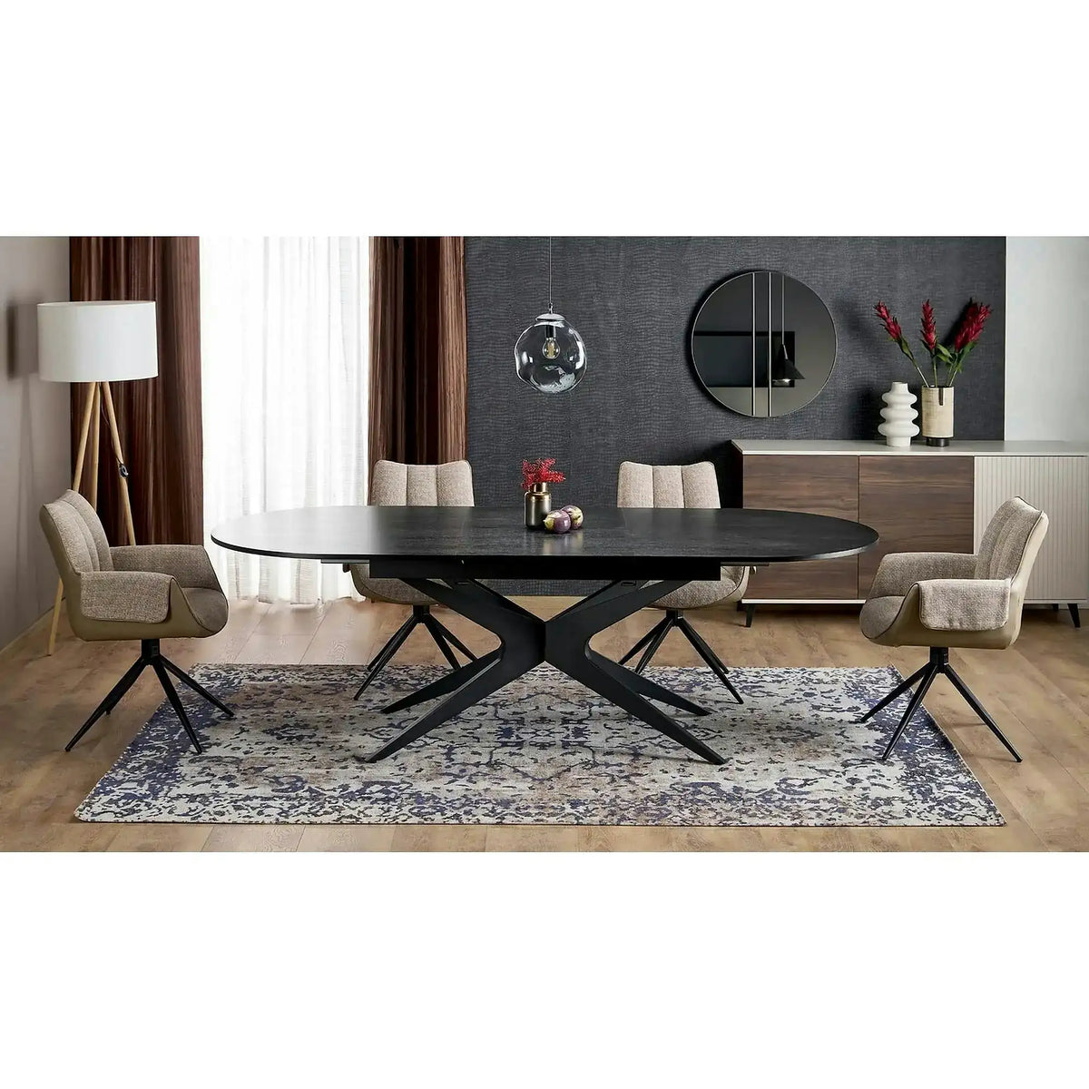 Masa extensibila SANDRO, negru, 180/240x100x76 cm