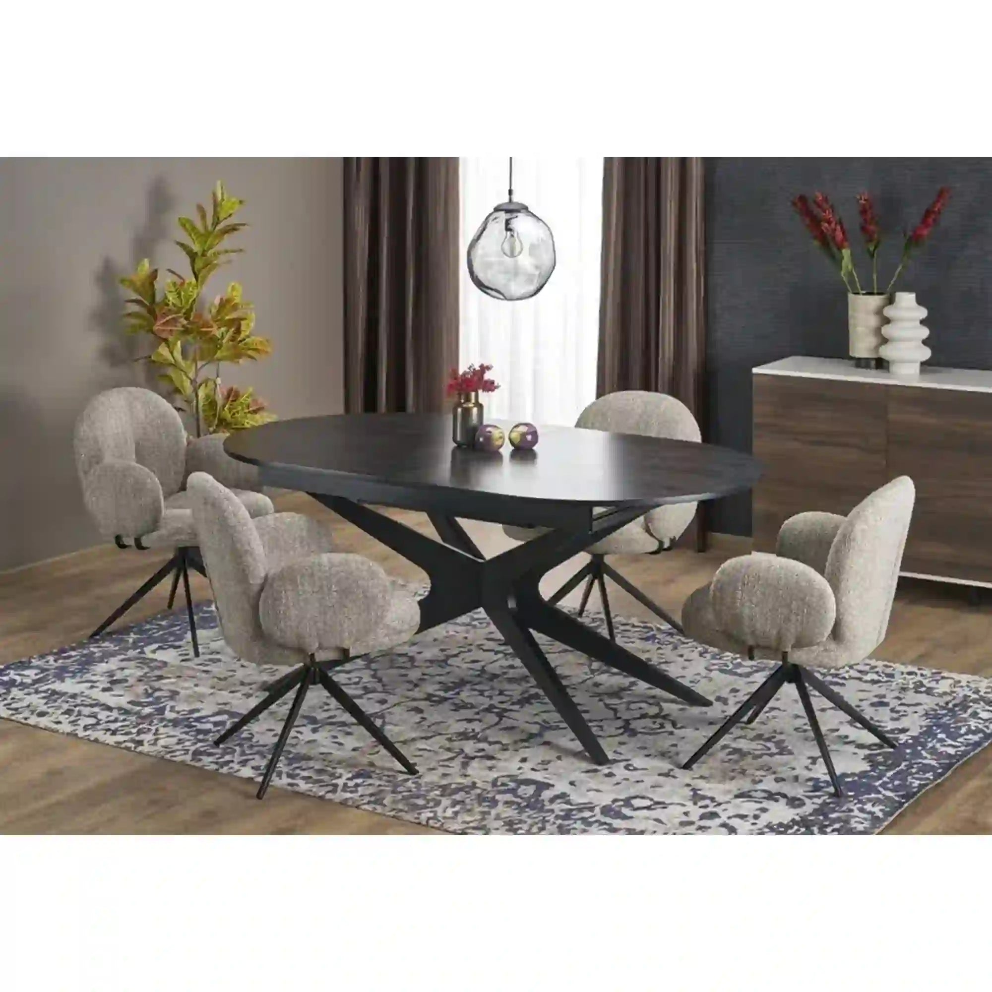 Masa extensibila SANDRO, negru, 180/240x100x76 cm
