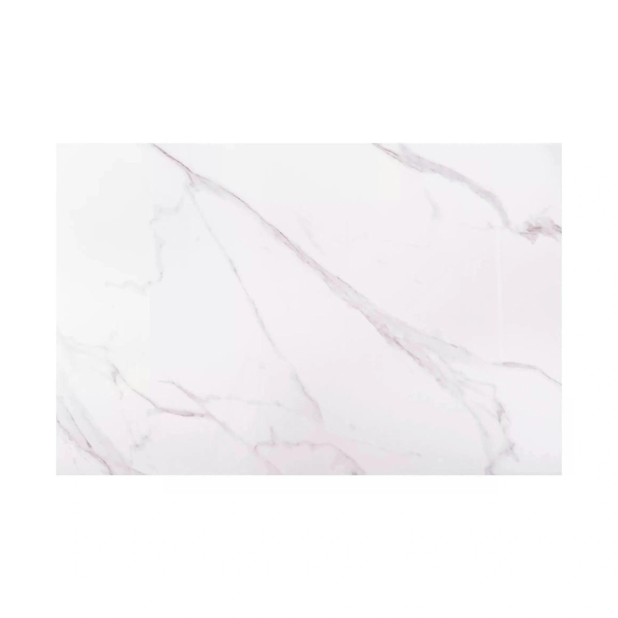 Masa extensibila SENTO, alb cu efect de marmura, ceramica/lemn, 120/180x80x76 cm