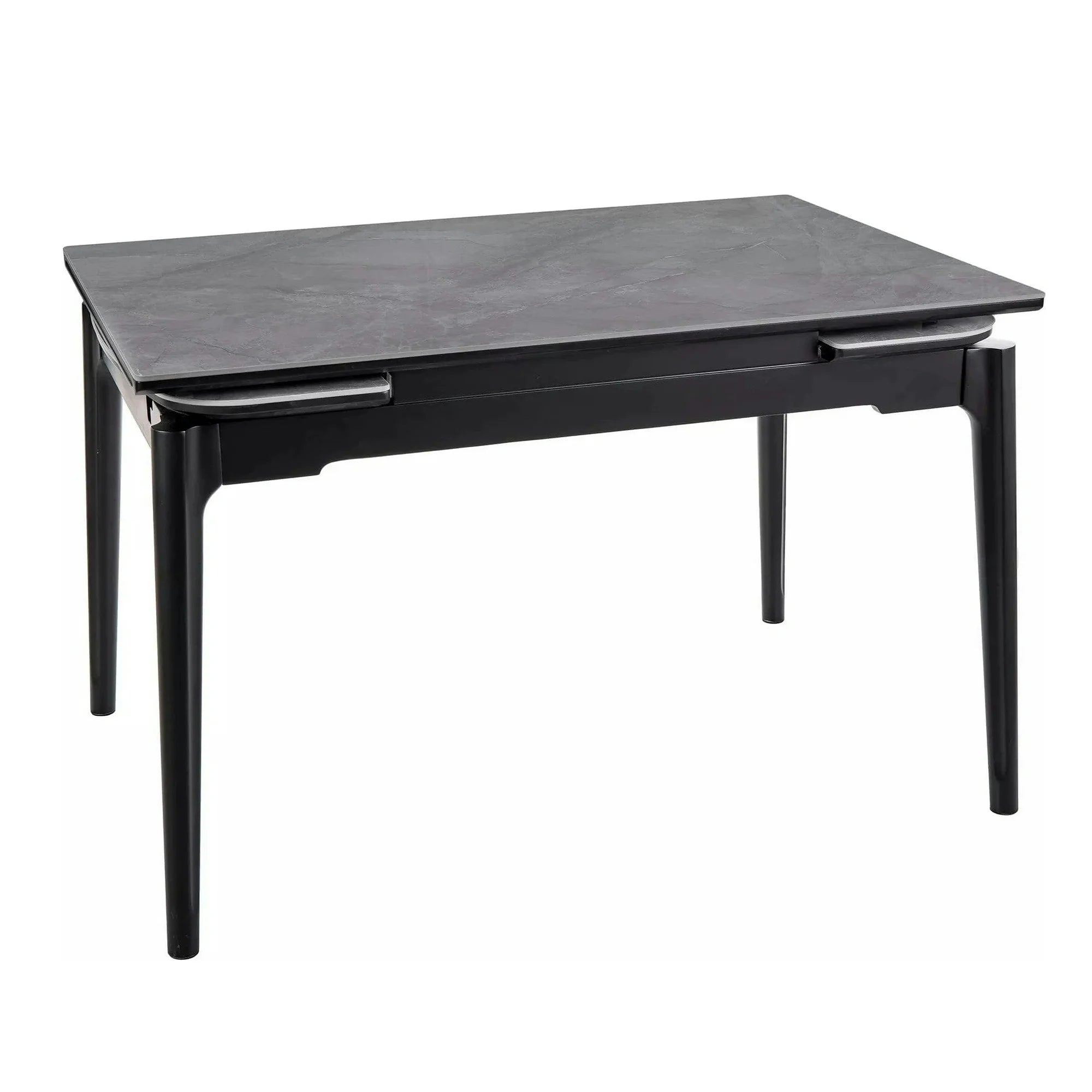 Masa extensibila SENTO, gri cu efect de marmura, ceramica/lemn, 120/180x80x76 cm
