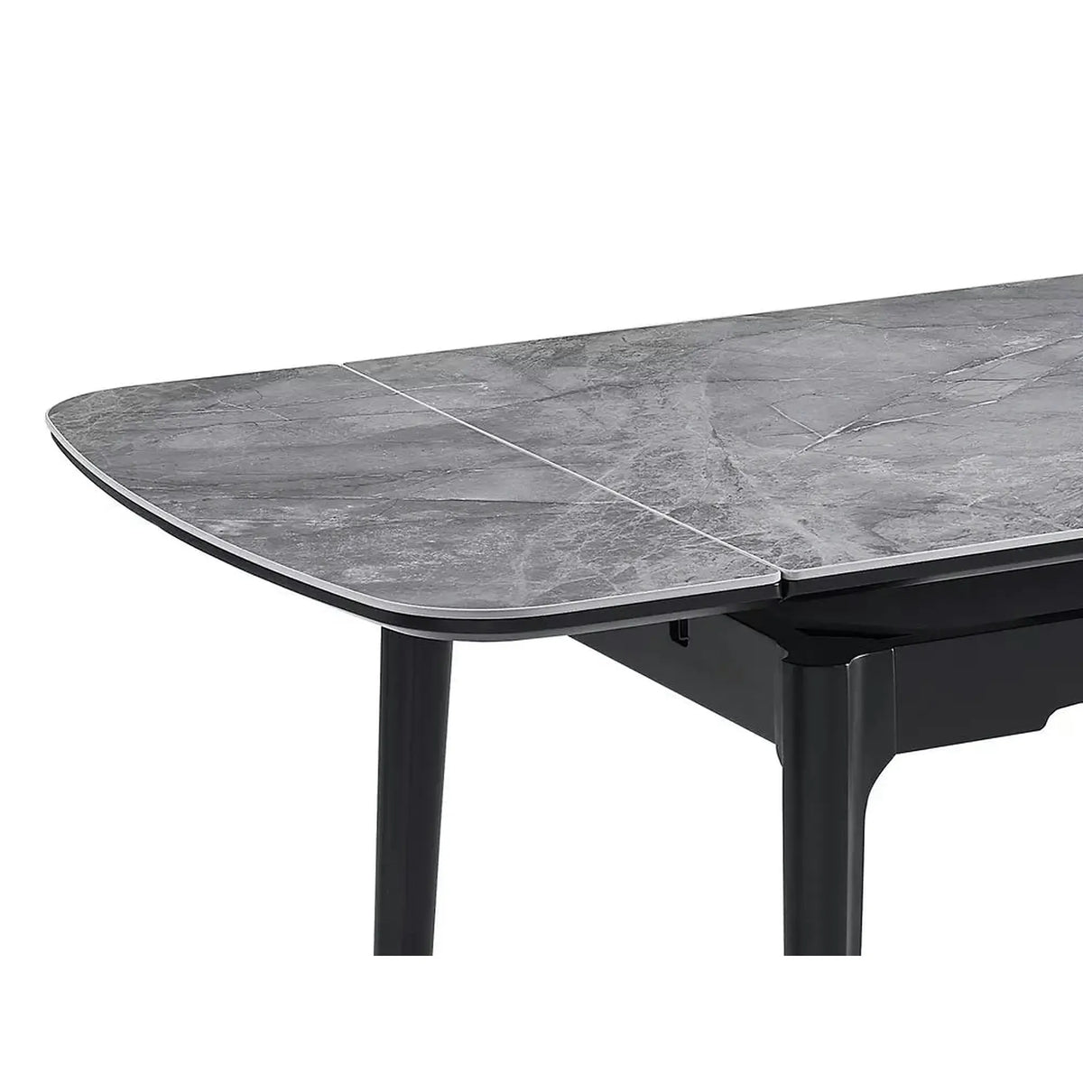 Masa extensibila SENTO, gri cu efect de marmura, ceramica/lemn, 120/180x80x76 cm