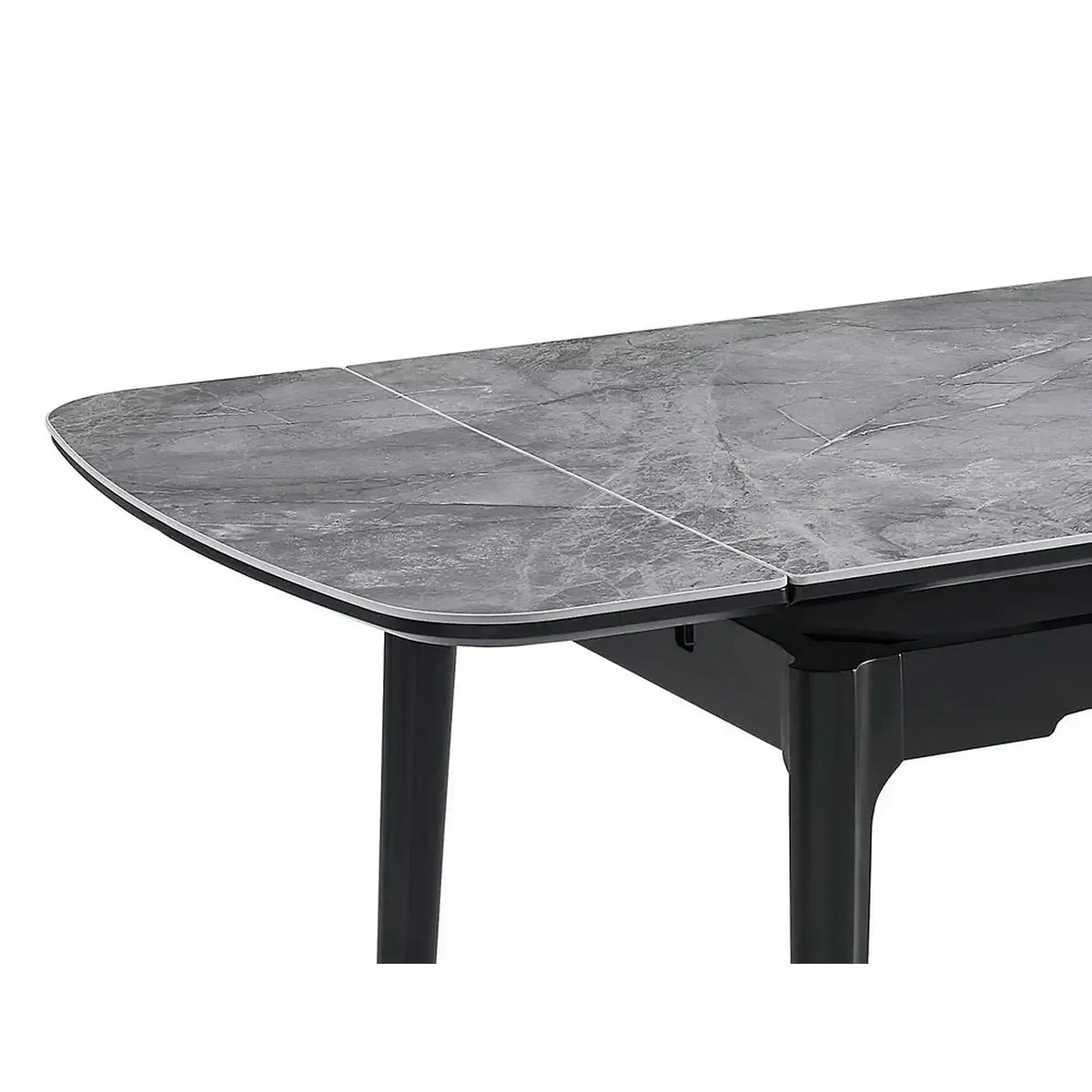 Masa extensibila SENTO, gri cu efect de marmura, ceramica/lemn, 120/180x80x76 cm