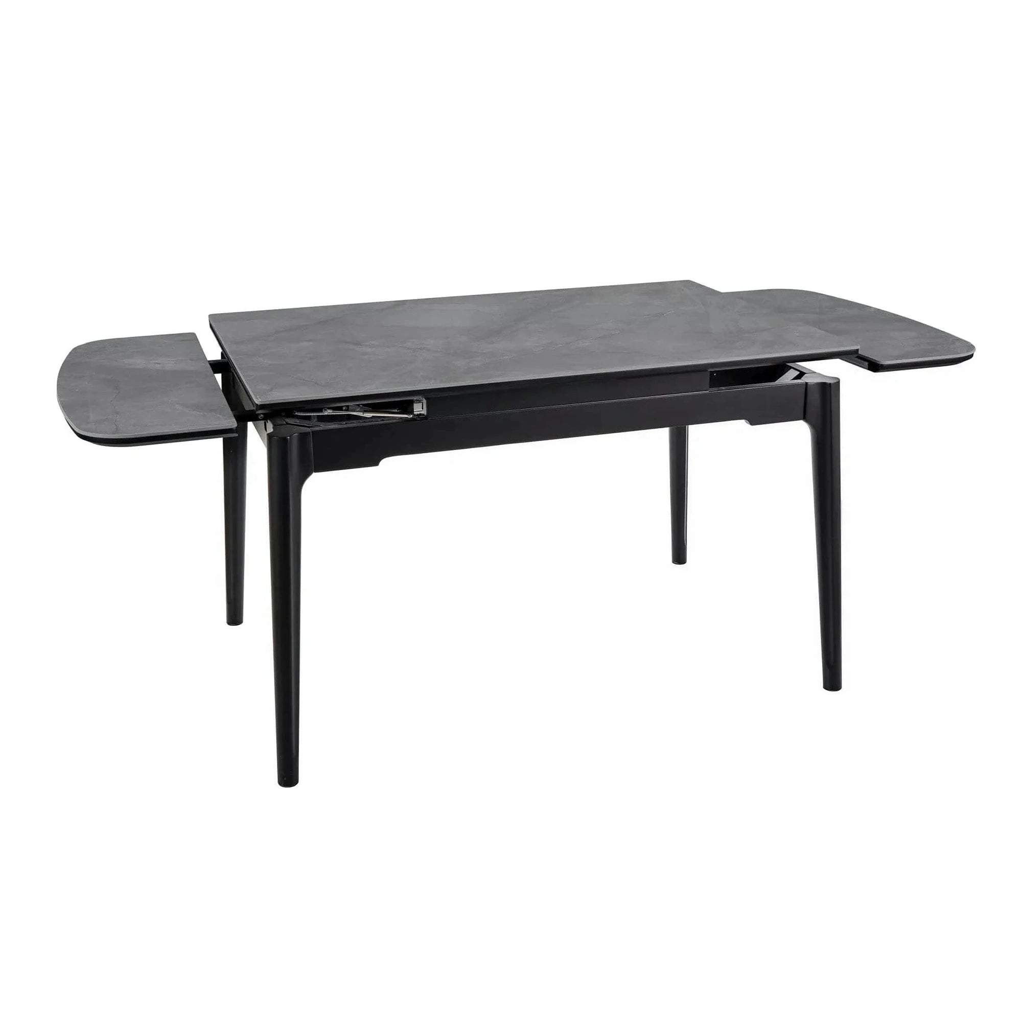 Masa extensibila SENTO, gri cu efect de marmura, ceramica/lemn, 120/180x80x76 cm