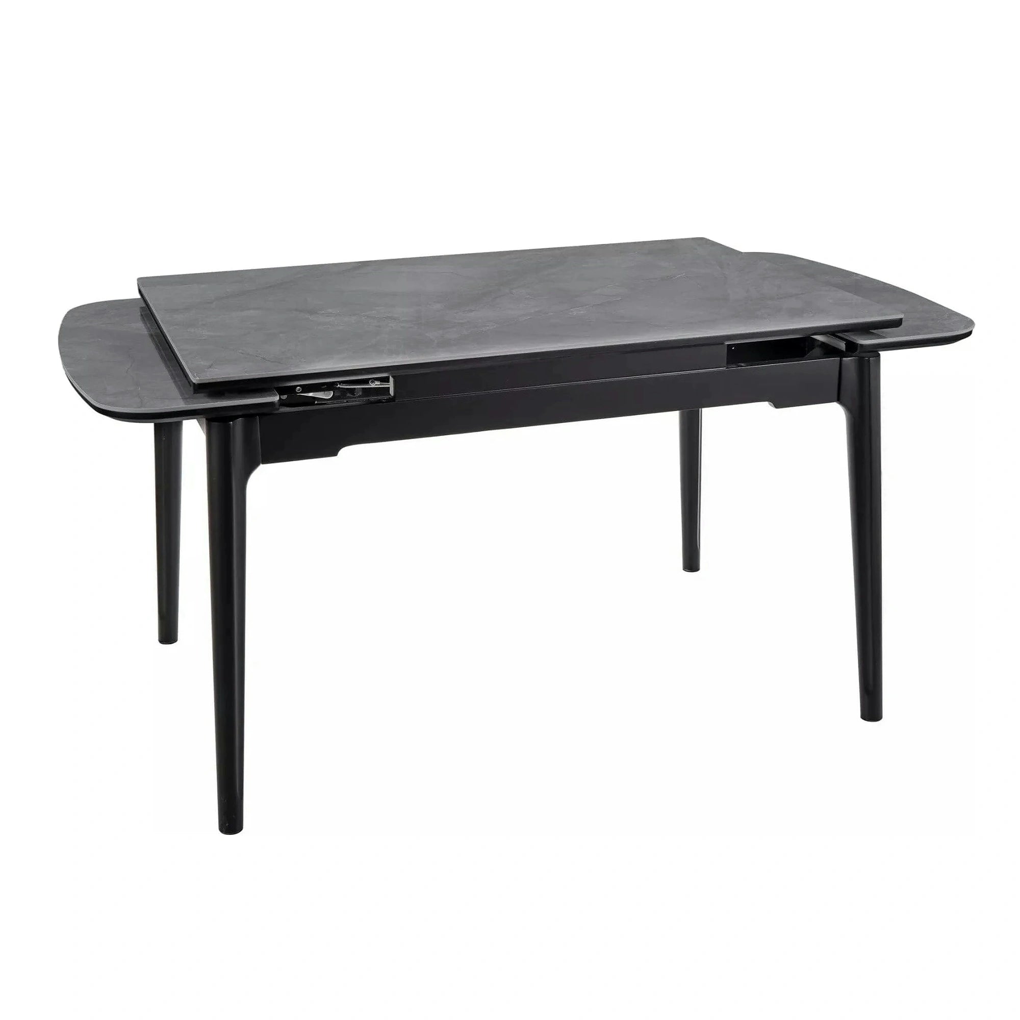 Masa extensibila SENTO, gri cu efect de marmura, ceramica/lemn, 120/180x80x76 cm