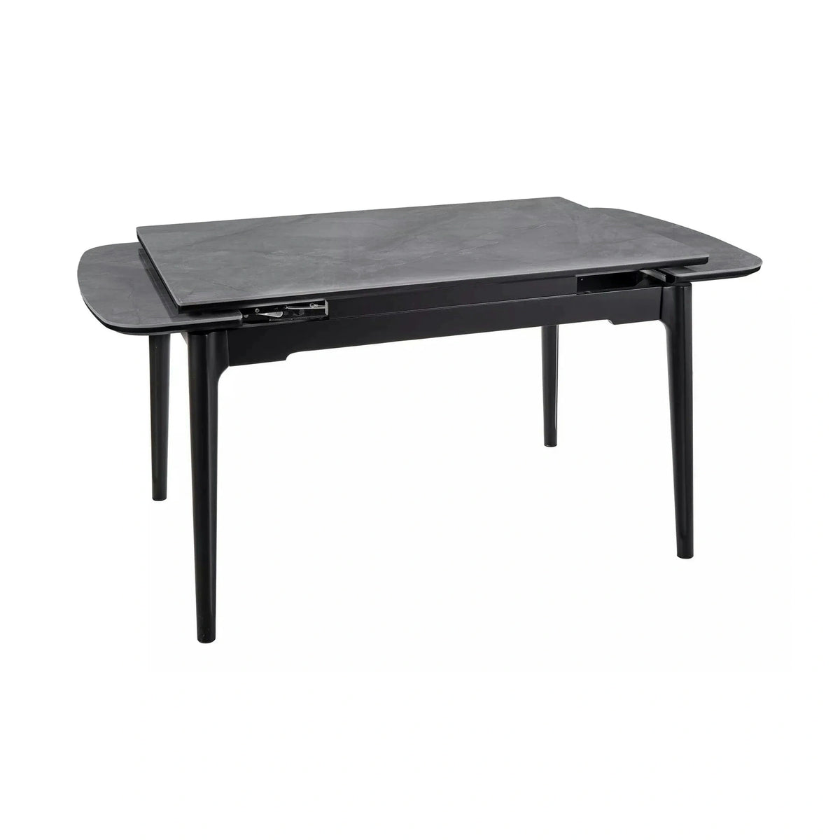 Masa extensibila SENTO, gri cu efect de marmura, ceramica/lemn, 120/180x80x76 cm