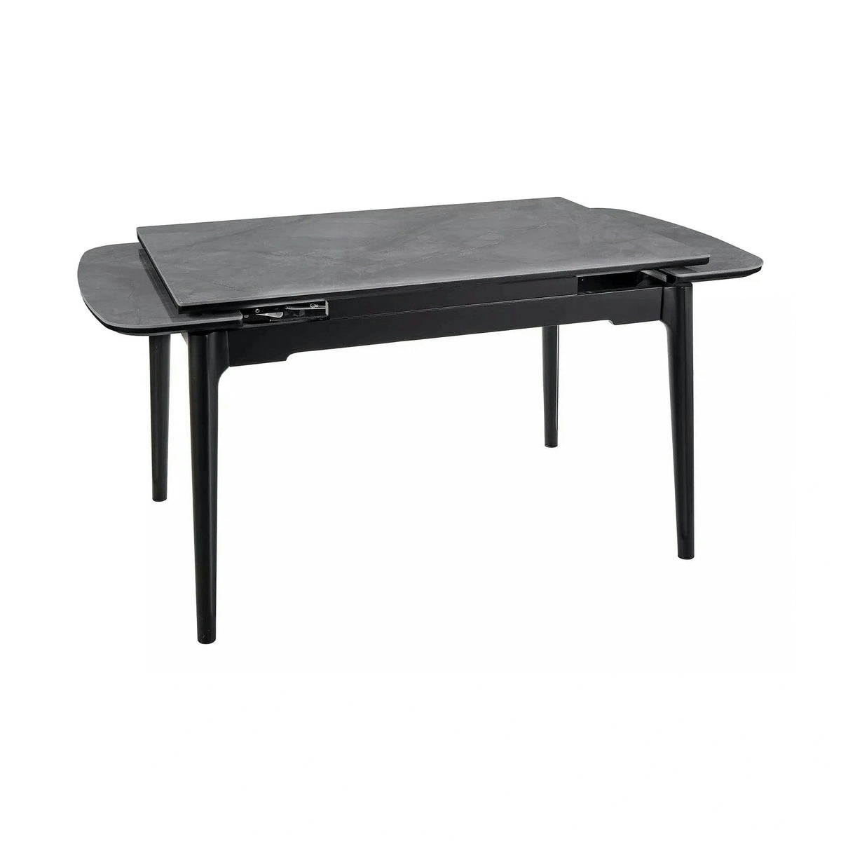 Masa extensibila SENTO, gri cu efect de marmura, ceramica/lemn, 120/180x80x76 cm