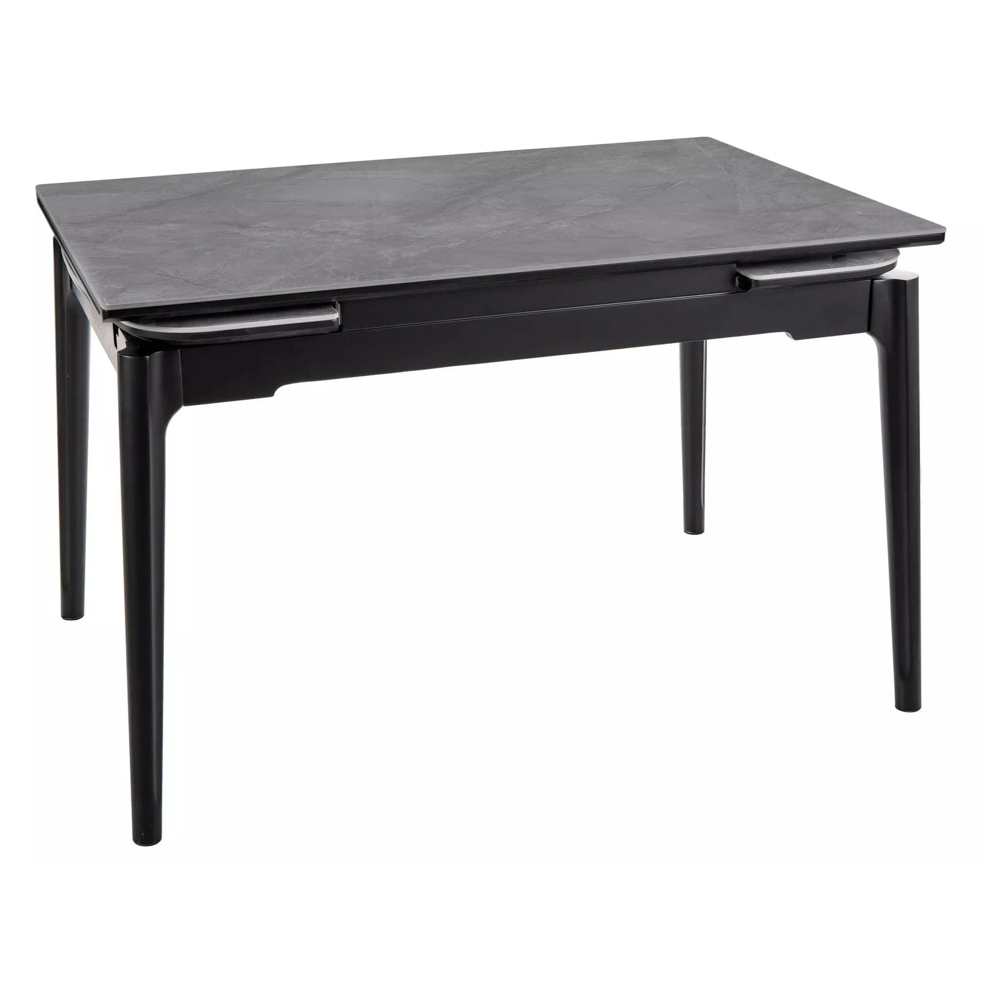 Masa extensibila SENTO, gri cu efect de marmura, ceramica/lemn, 120/180x80x76 cm