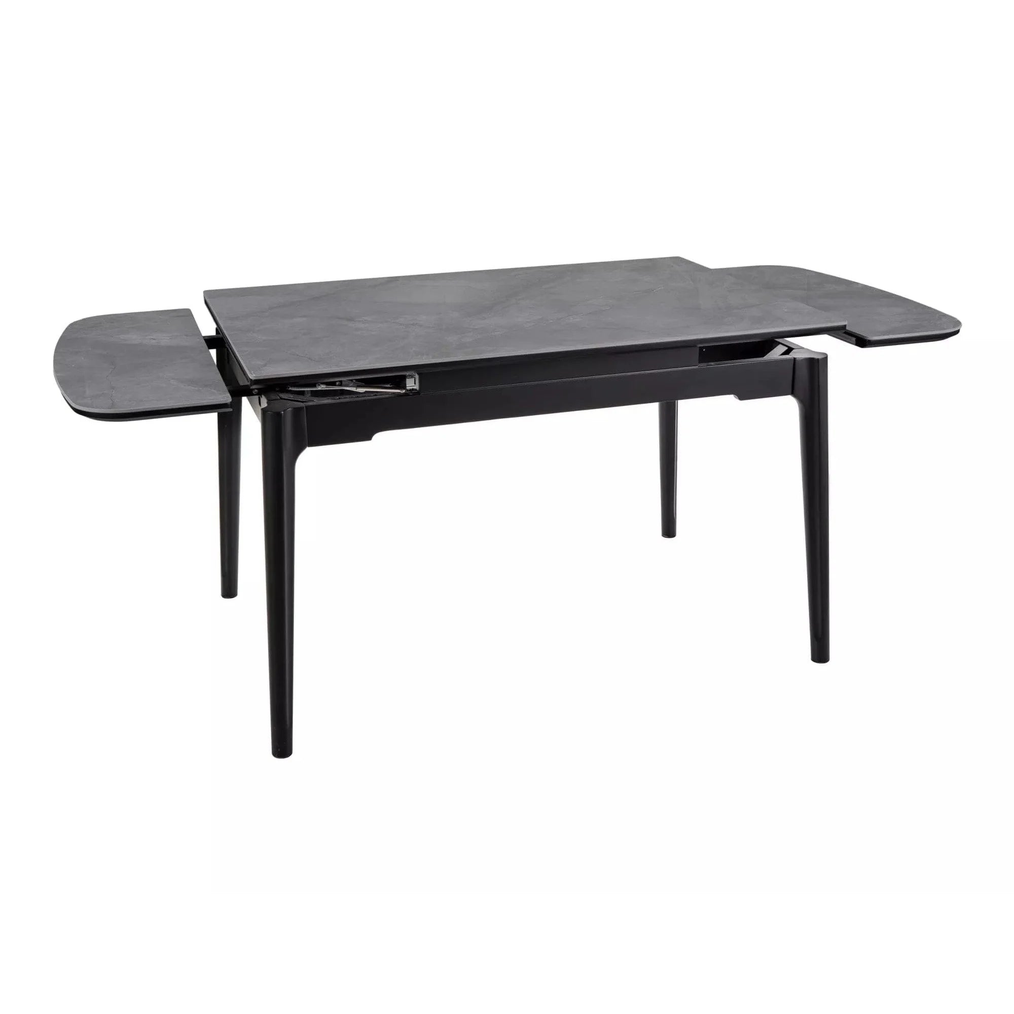 Masa extensibila SENTO, gri cu efect de marmura, ceramica/lemn, 120/180x80x76 cm