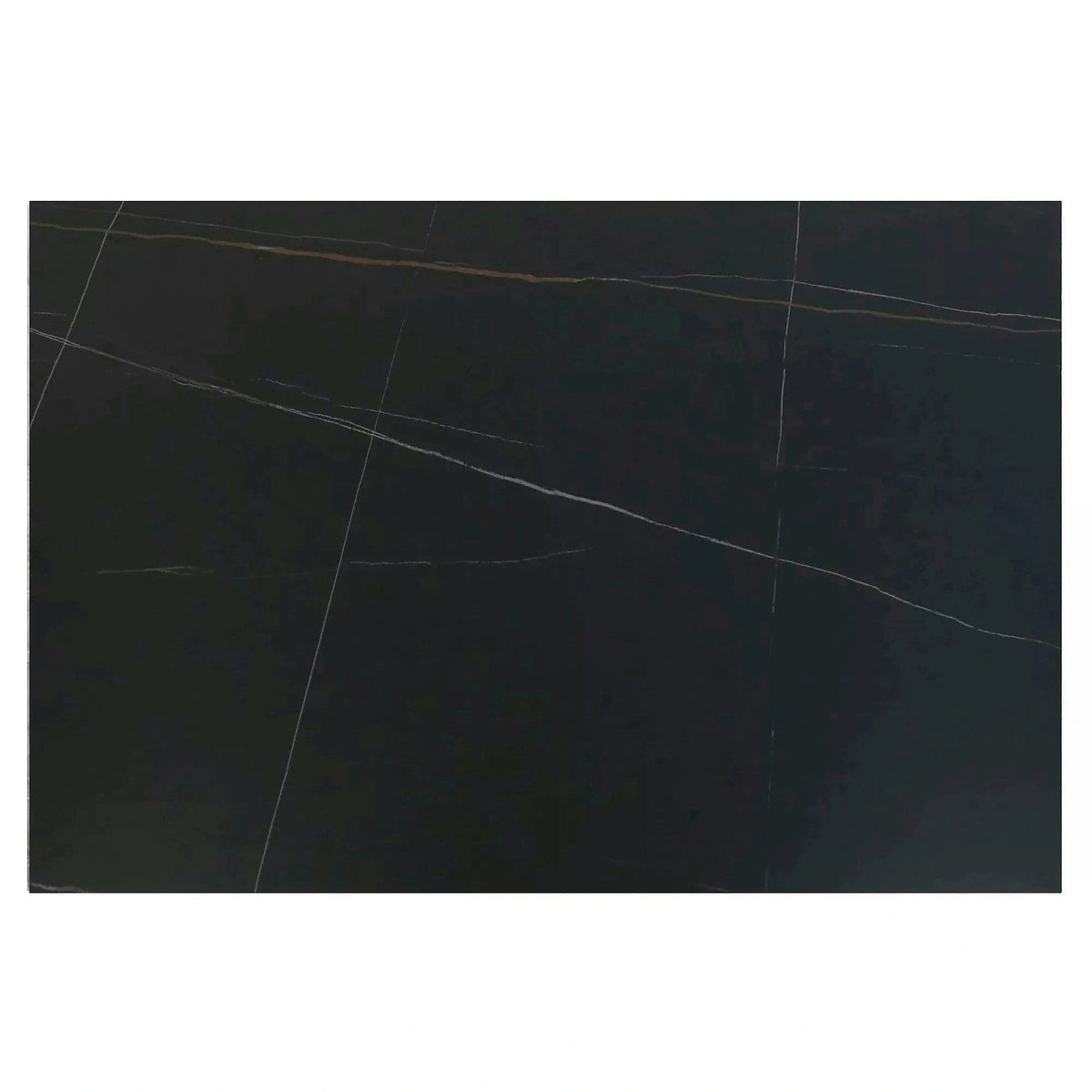 Masa extensibila SENTO, negru mat cu efect de marmura, ceramica/lemn, 120/180x80x76 cm