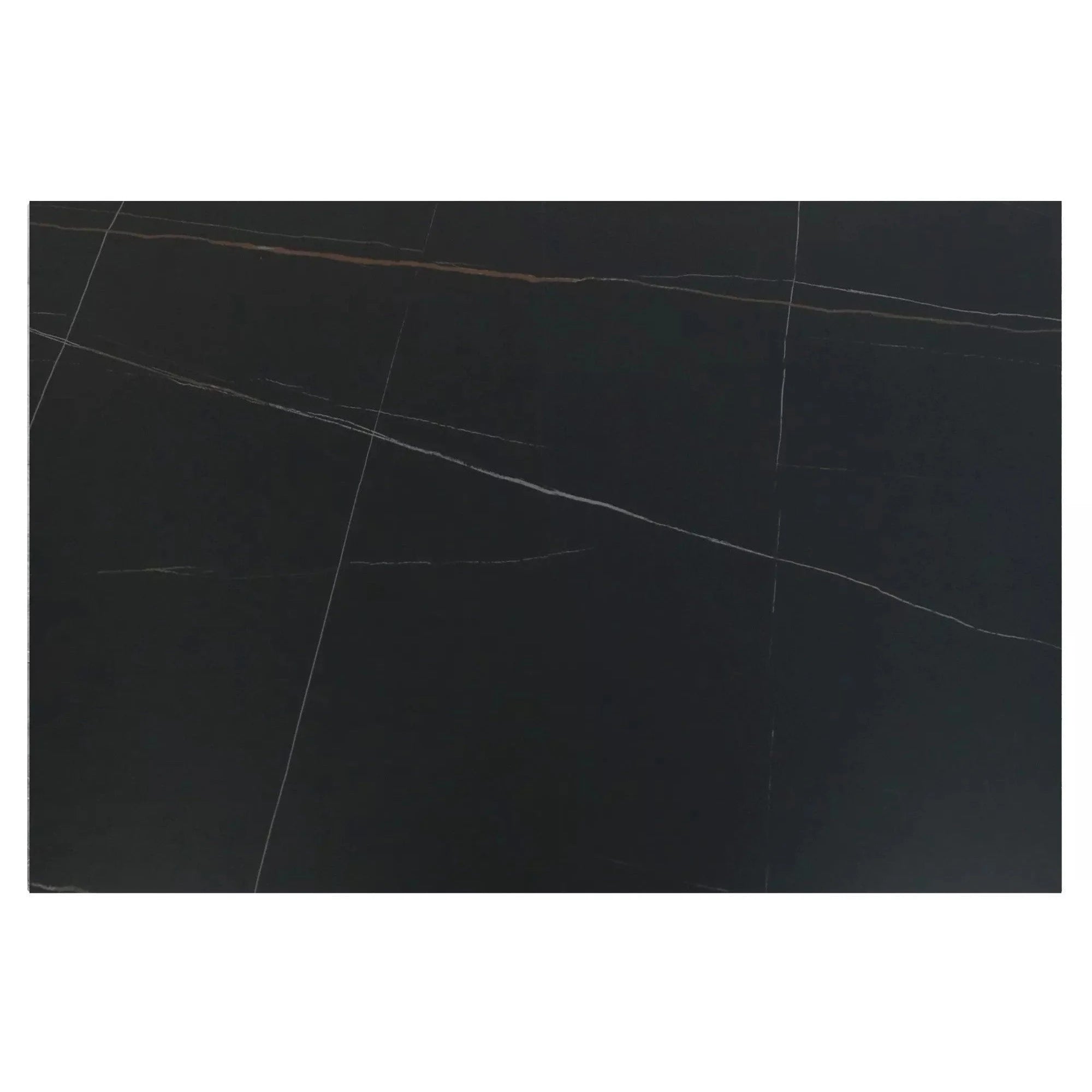 Masa extensibila SENTO, negru mat cu efect de marmura, ceramica/lemn, 120/180x80x76 cm