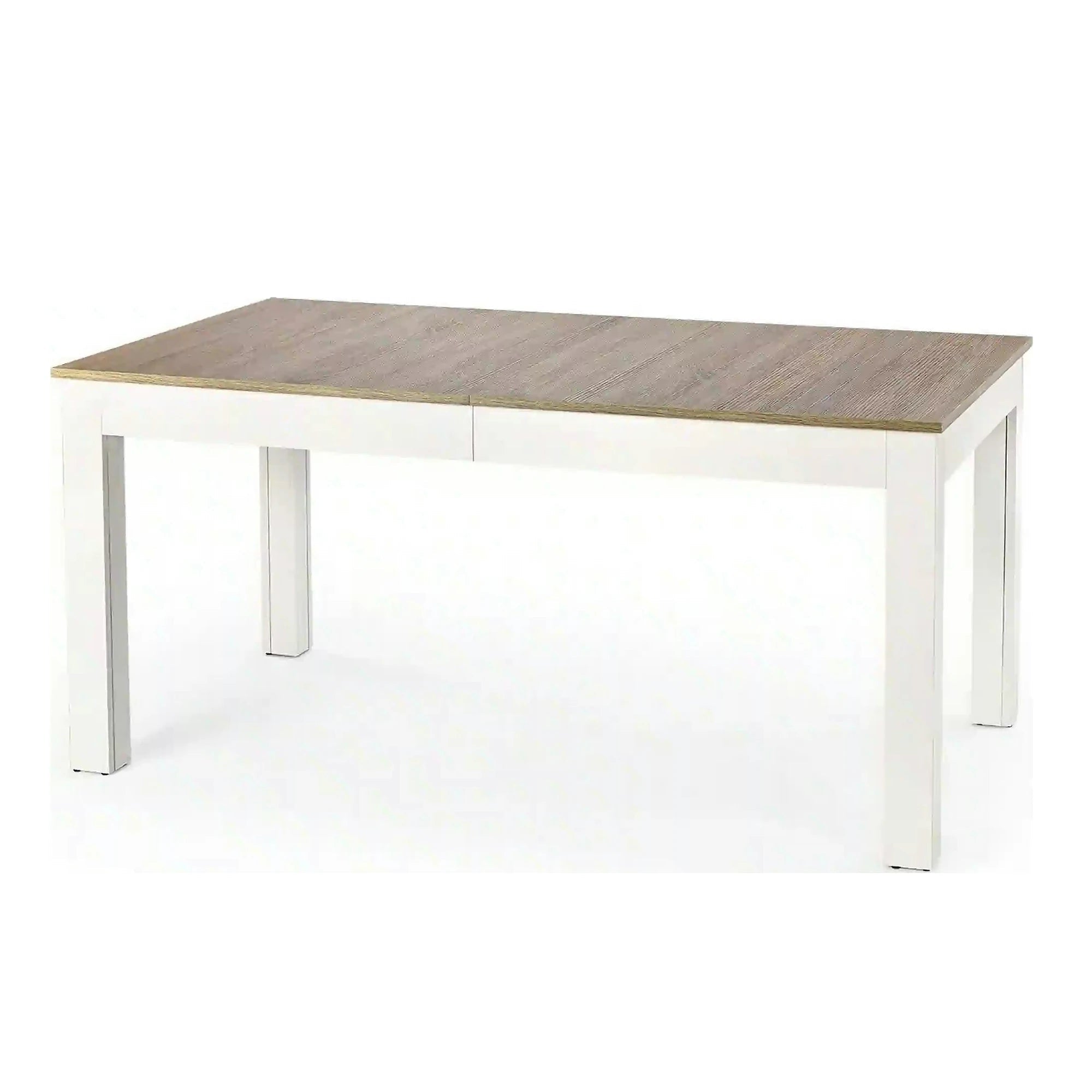 Masa extensibila SEWERYN, stejar/alb, PAL, 160/300x90x76 cm