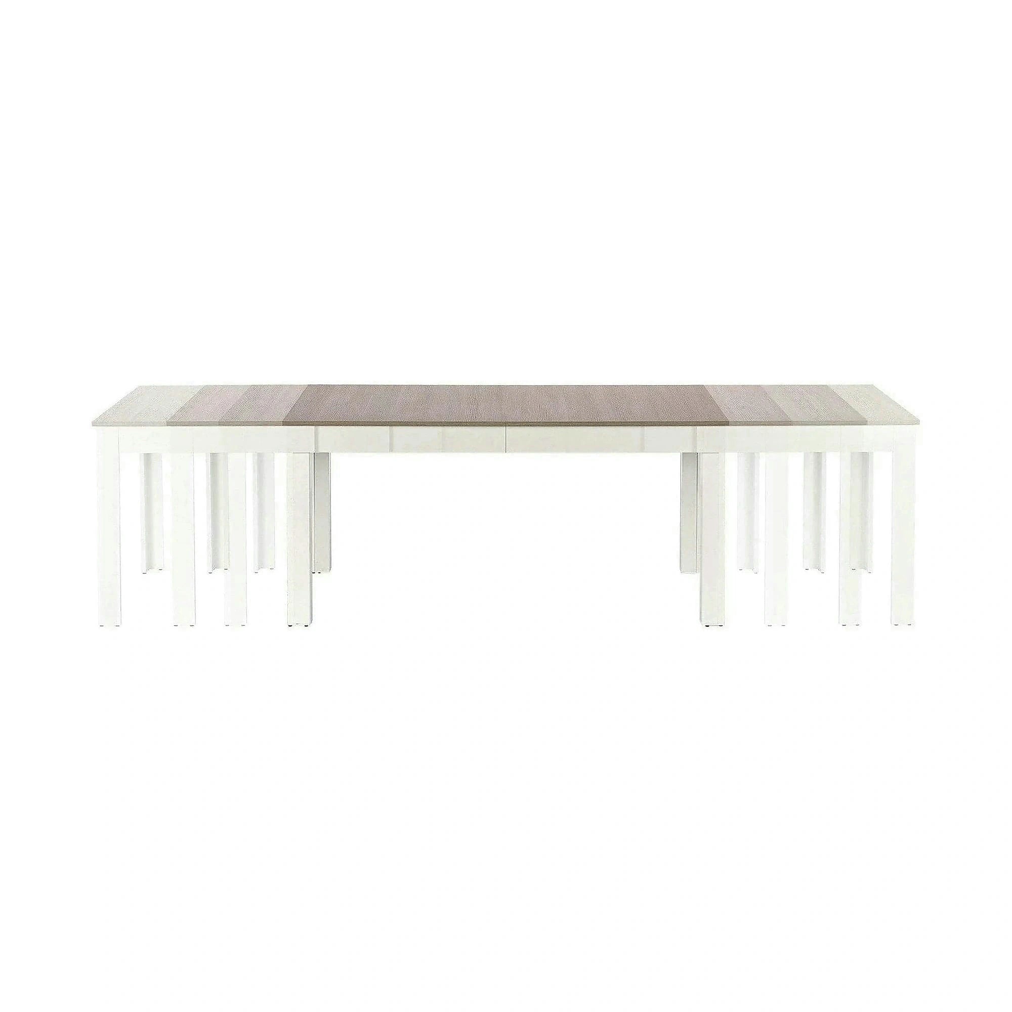 Masa extensibila SEWERYN, stejar/alb, PAL, 160/300x90x76 cm