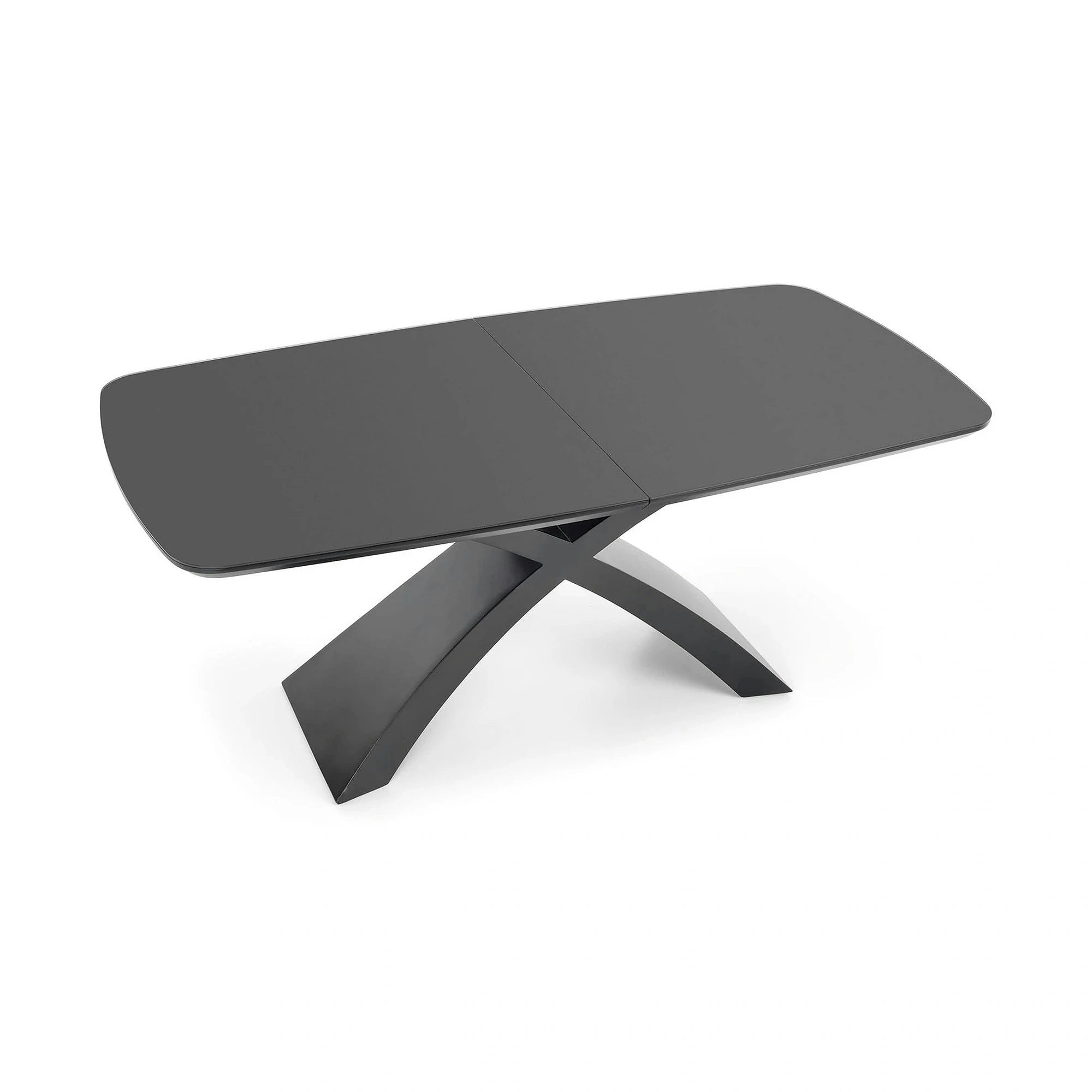 Masa extensibila SILVESTRO, gri inchis/negru, 180/220x89x75 cm