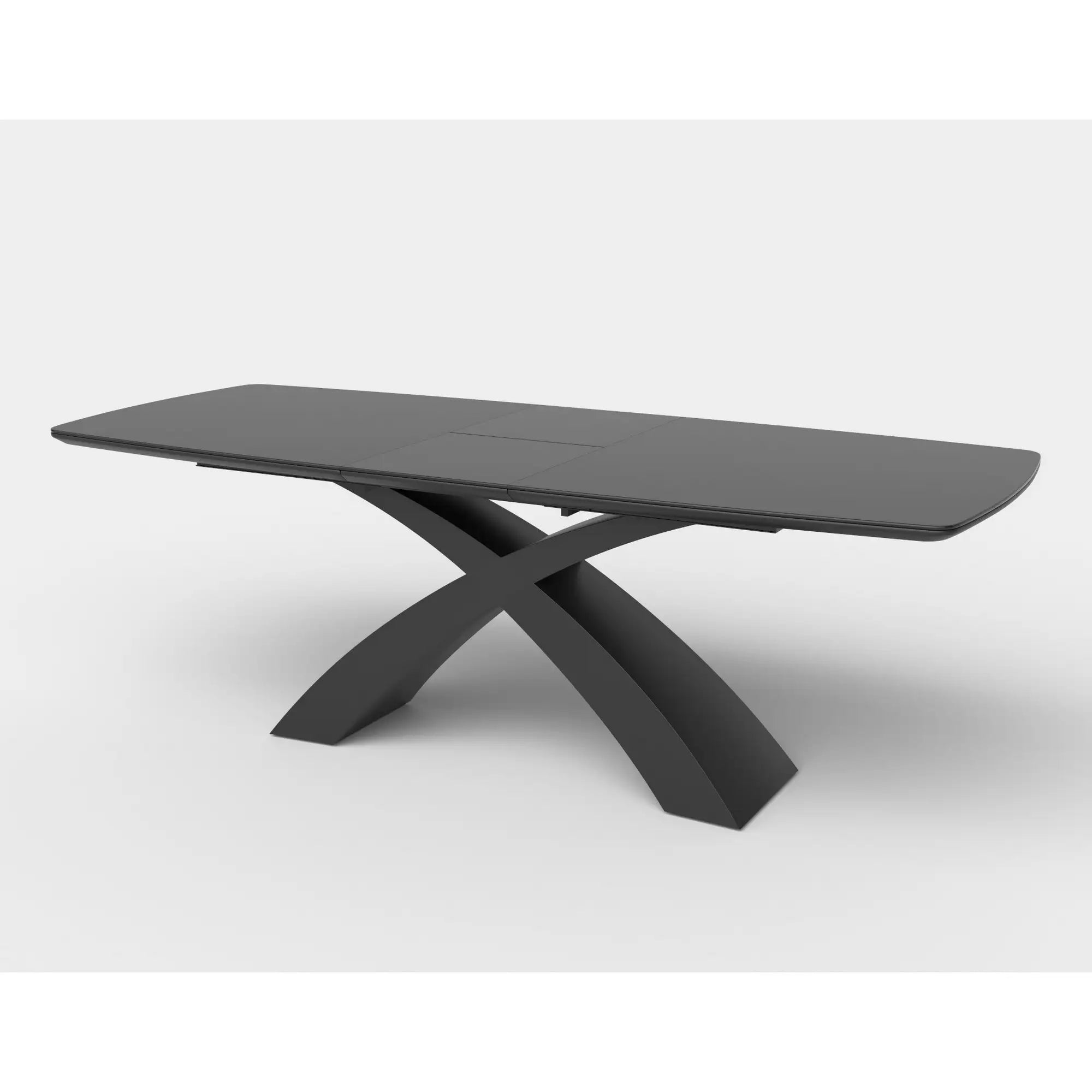 Masa extensibila SILVESTRO, gri inchis/negru, 180/220x89x75 cm