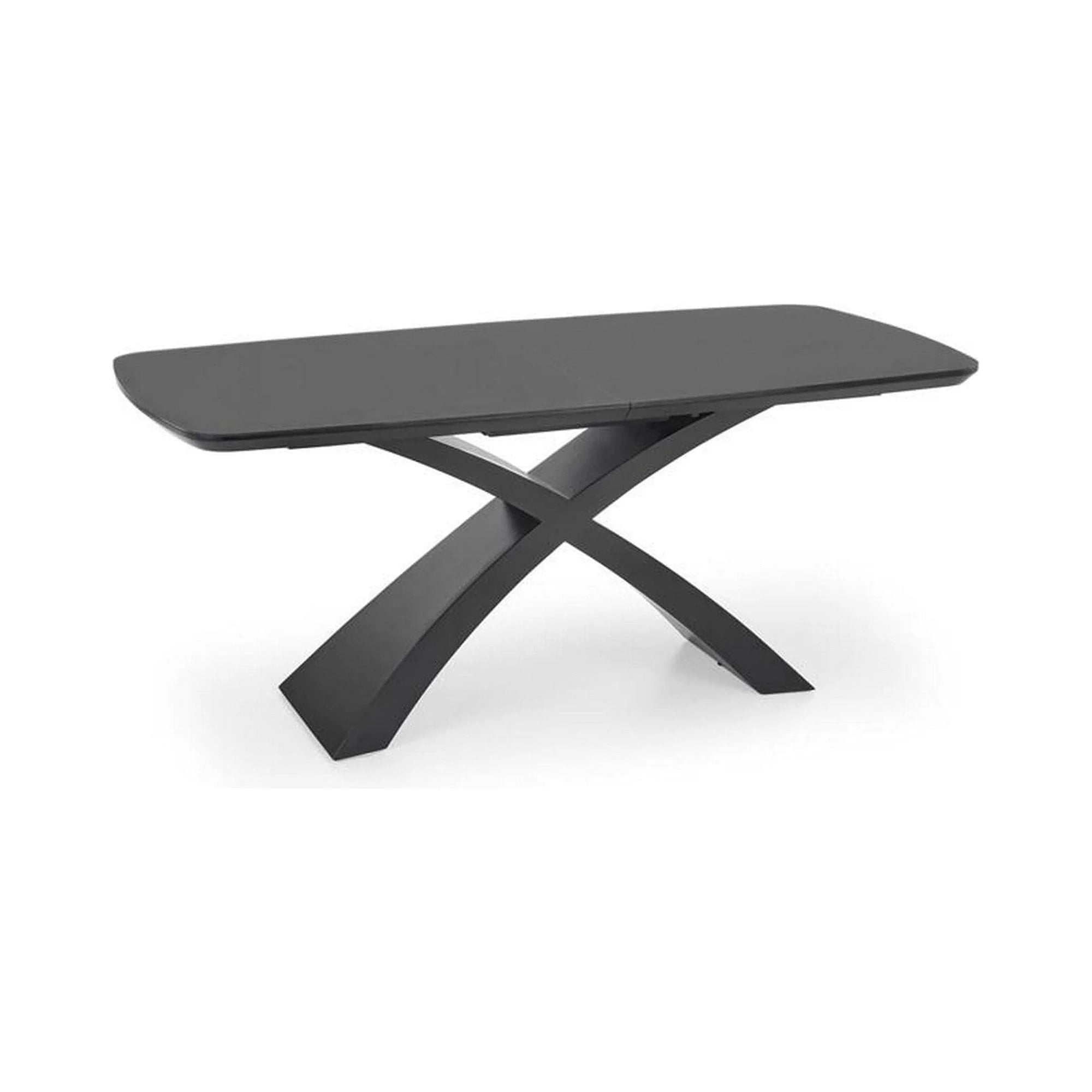 Masa extensibila SILVESTRO, gri inchis/negru, 180/220x89x75 cm