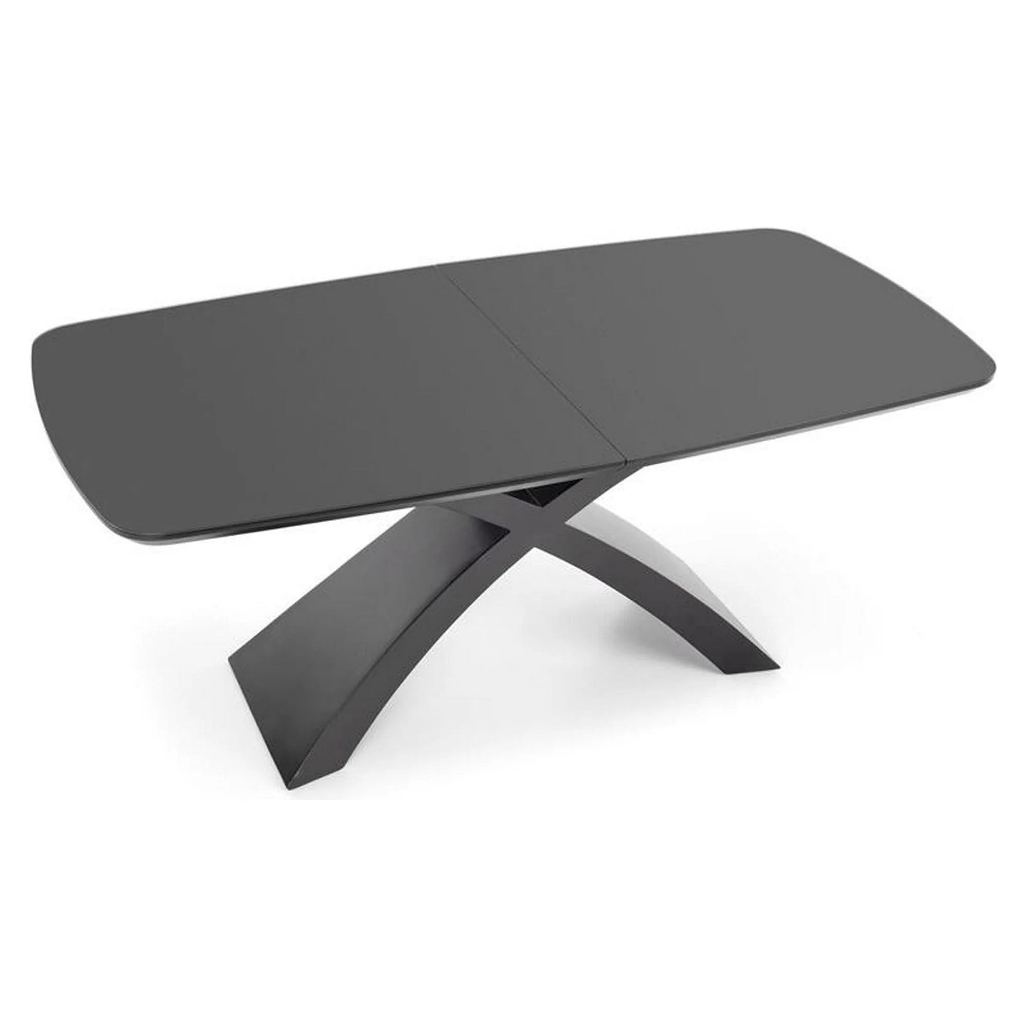 Masa extensibila SILVESTRO, gri inchis/negru, 180/220x89x75 cm