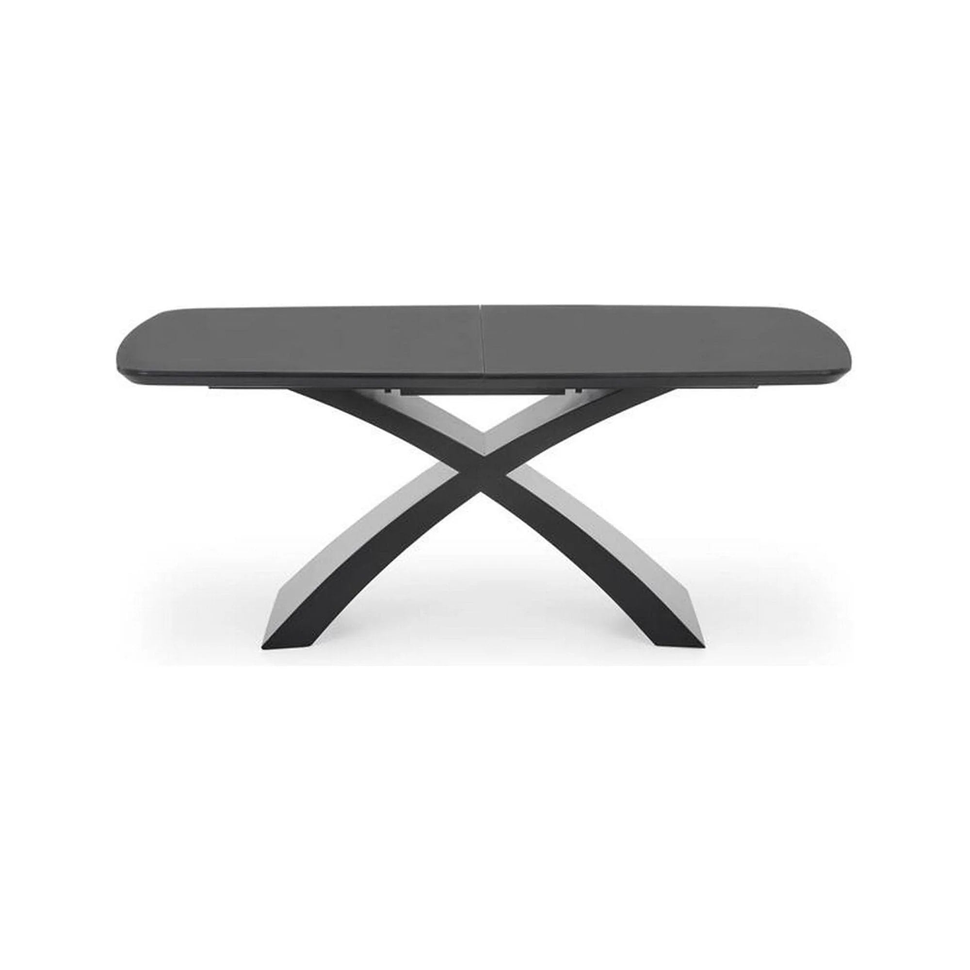 Masa extensibila SILVESTRO, gri inchis/negru, 180/220x89x75 cm