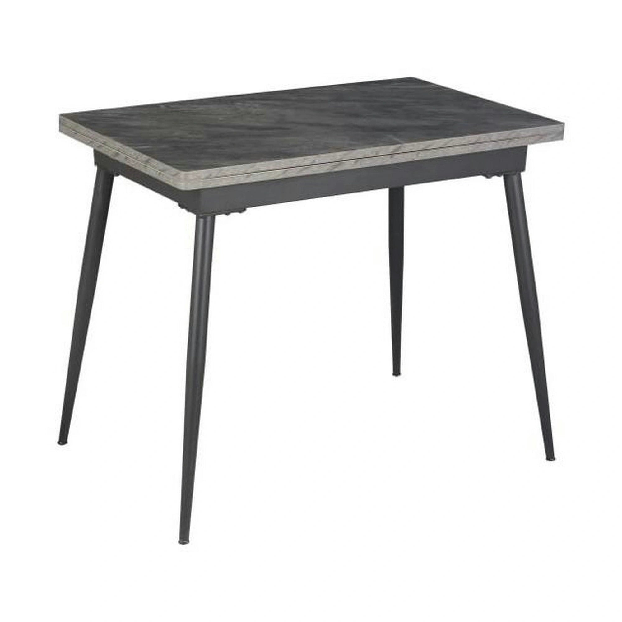 Masa extensibila SMART, gri cu efect de marmura/negru, 60/120x93x77 cm