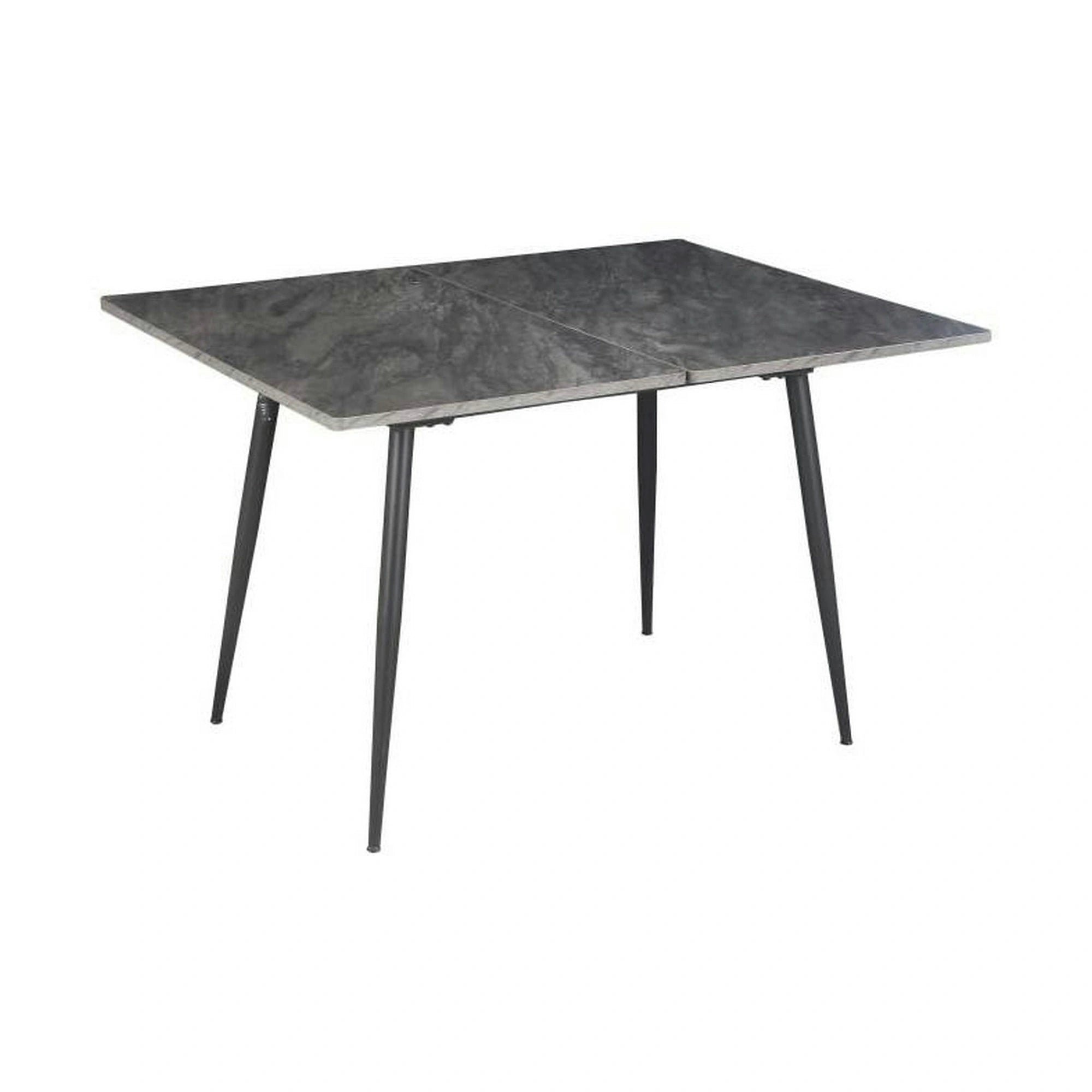 Masa extensibila SMART, gri cu efect de marmura/negru, 60/120x93x77 cm