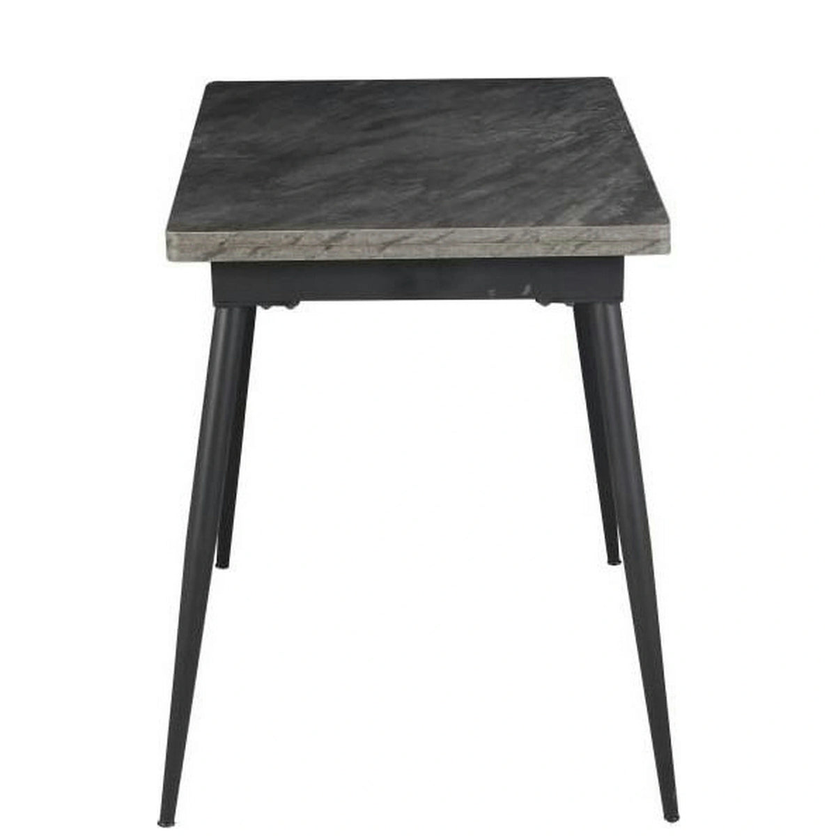 Masa extensibila SMART, gri cu efect de marmura/negru, 60/120x93x77 cm