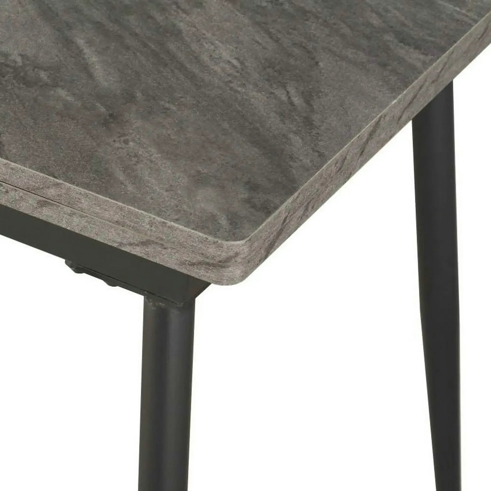 Masa extensibila SMART, gri cu efect de marmura/negru, 60/120x93x77 cm