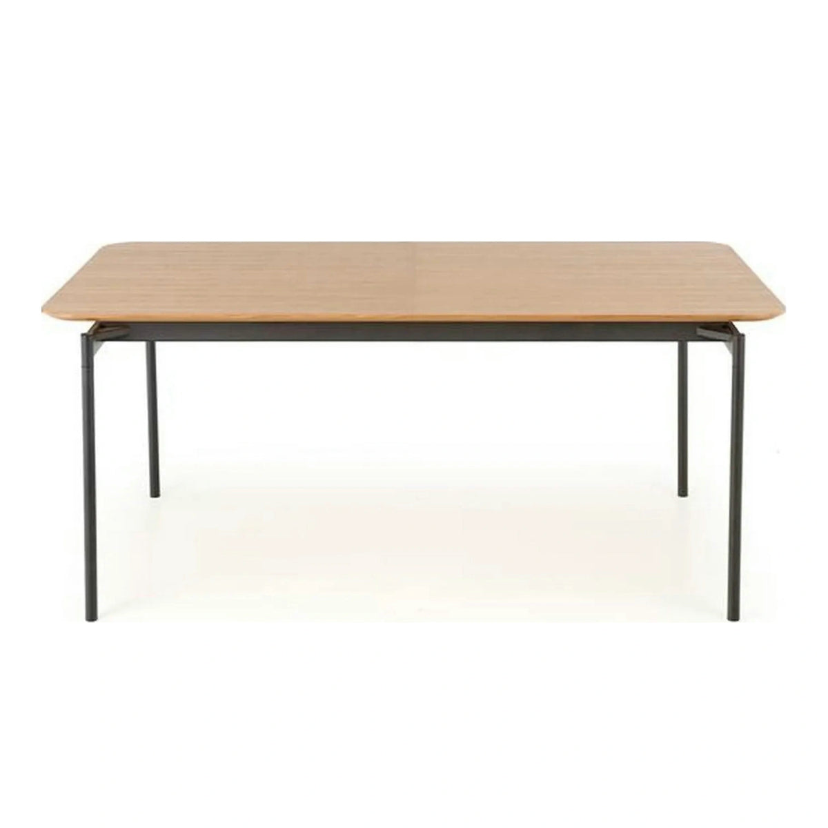 Masa extensibila SMART, stejar/negru, furnir/metal, 170/250x100x76 cm