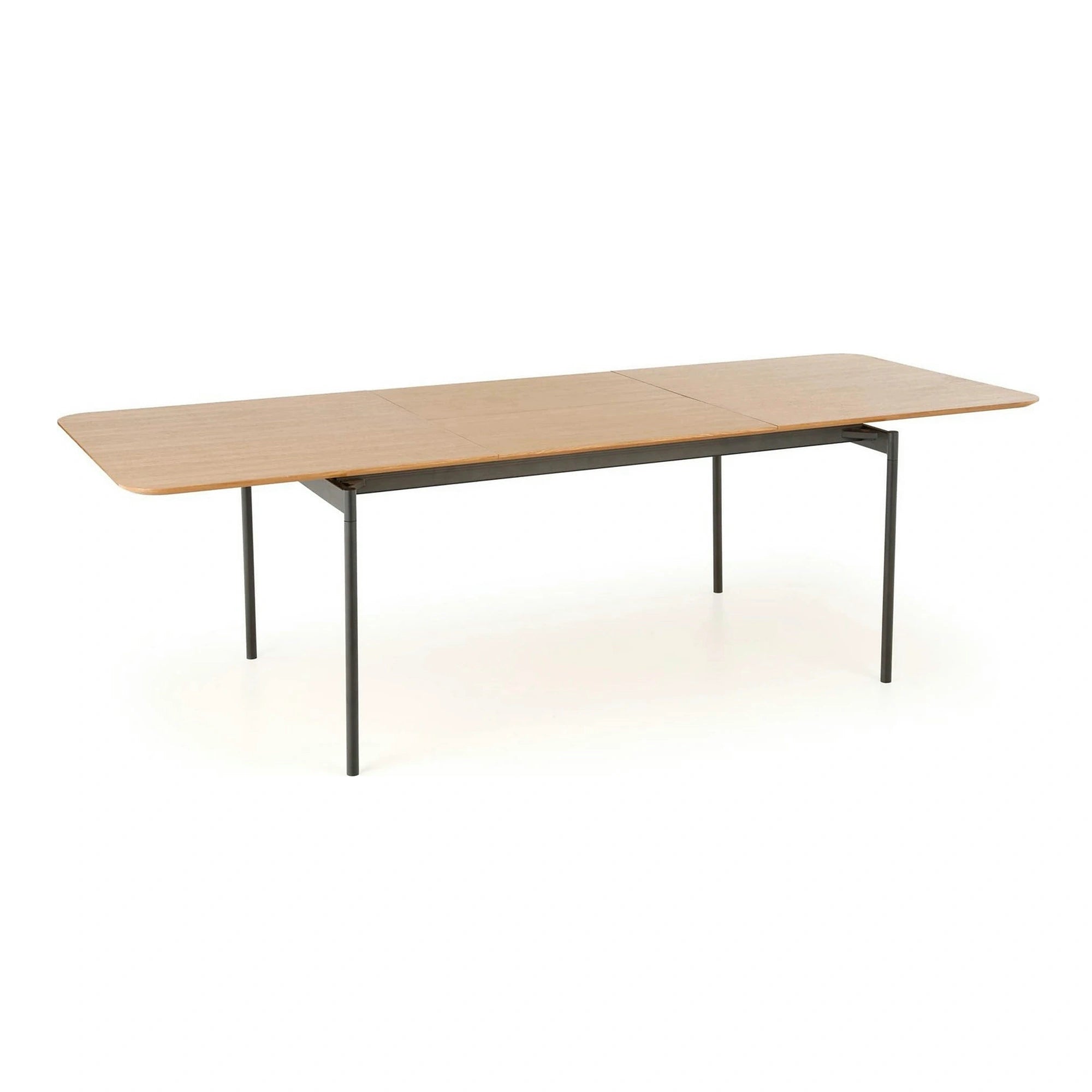 Masa extensibila SMART, stejar/negru, furnir/metal, 170/250x100x76 cm