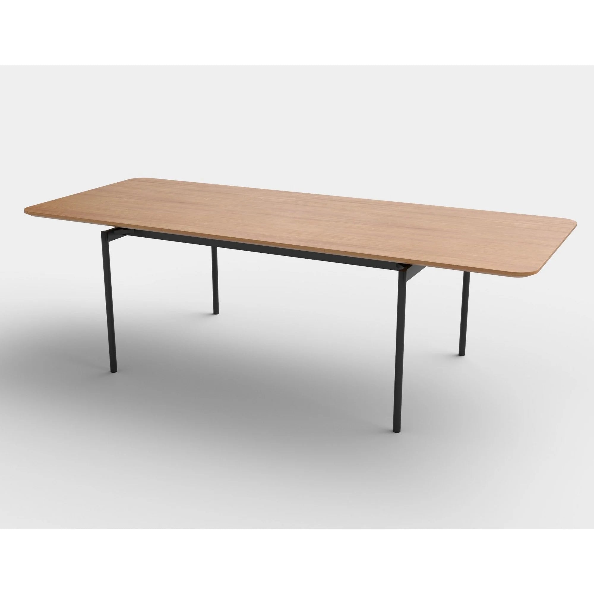 Masa extensibila SMART, stejar/negru, furnir/metal, 170/250x100x76 cm