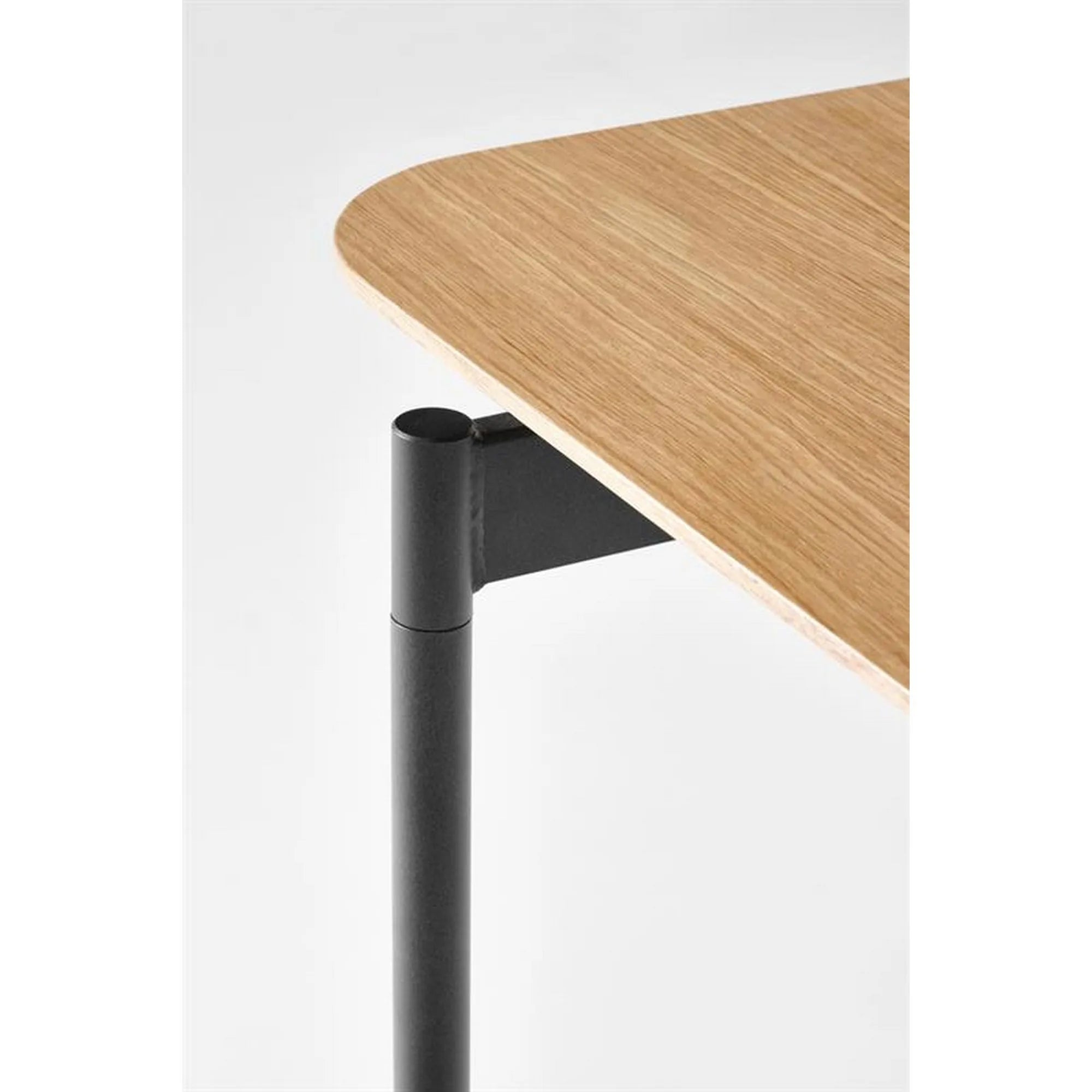 Masa extensibila SMART, stejar/negru, furnir/metal, 170/250x100x76 cm