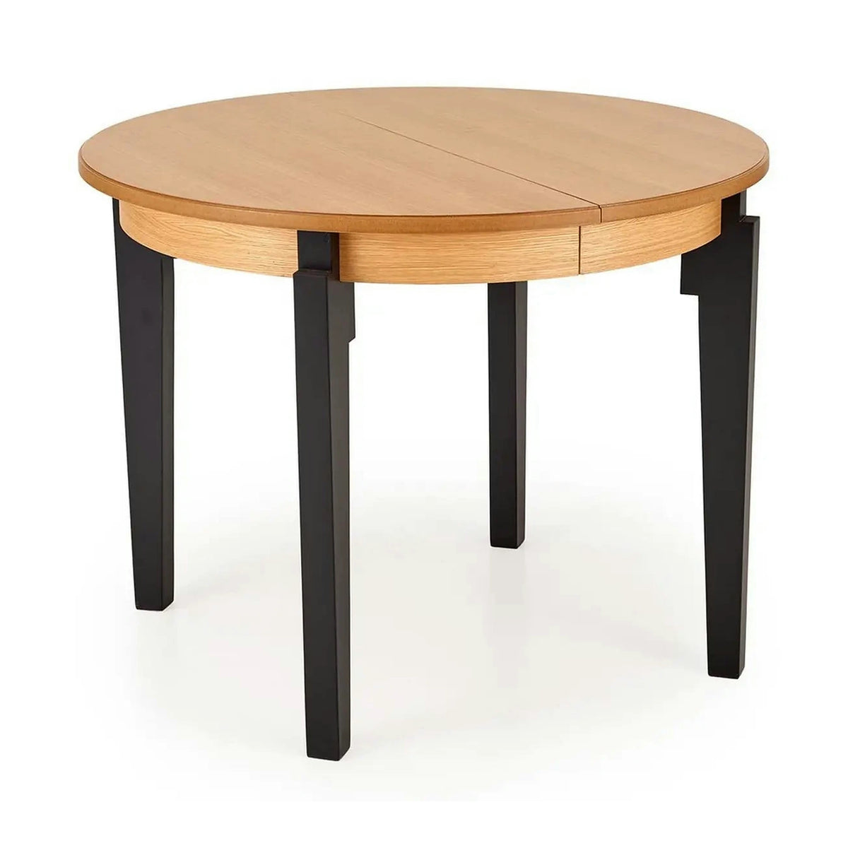 Masa extensibila SORBUS, stejar natural/negru, 100/200x100x77 cm